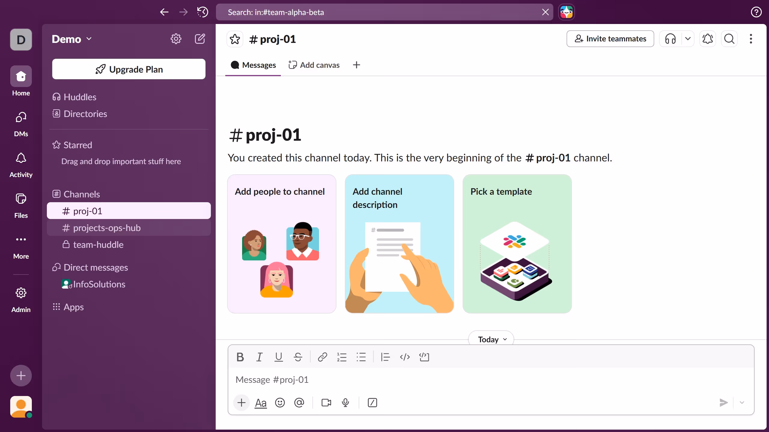 How to add a channel description in Slack