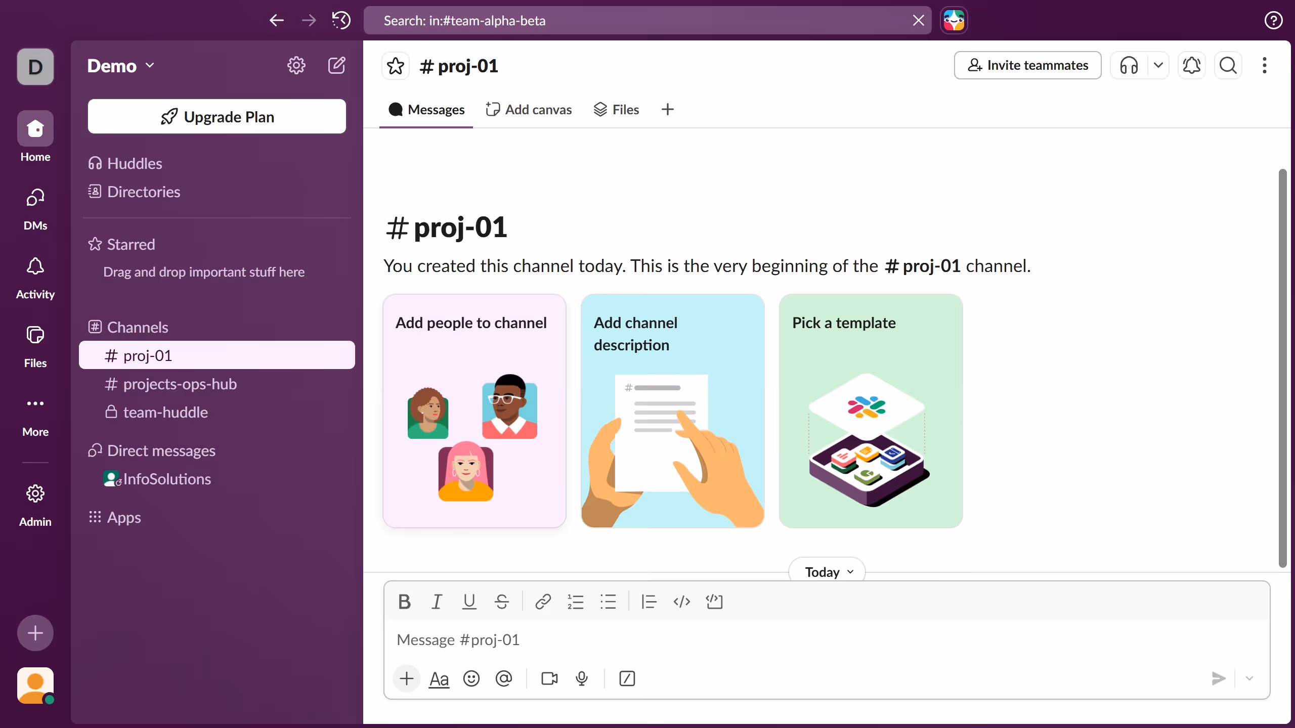How to add a bookmark tab in a channel in Slack