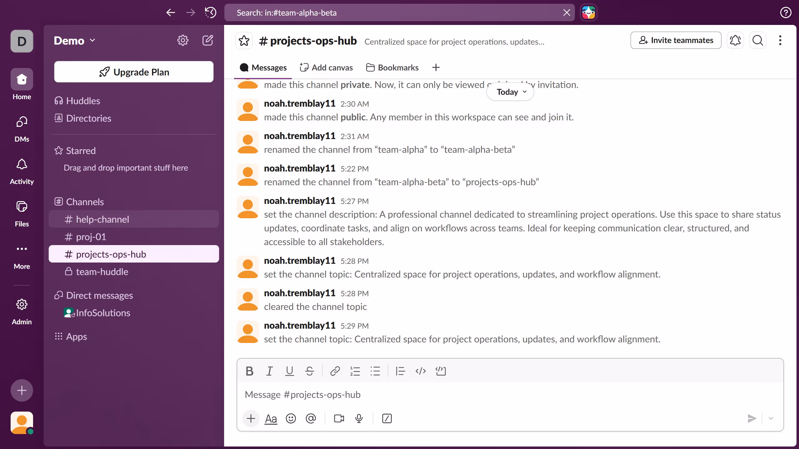 How to delete a tab in a channel in Slack