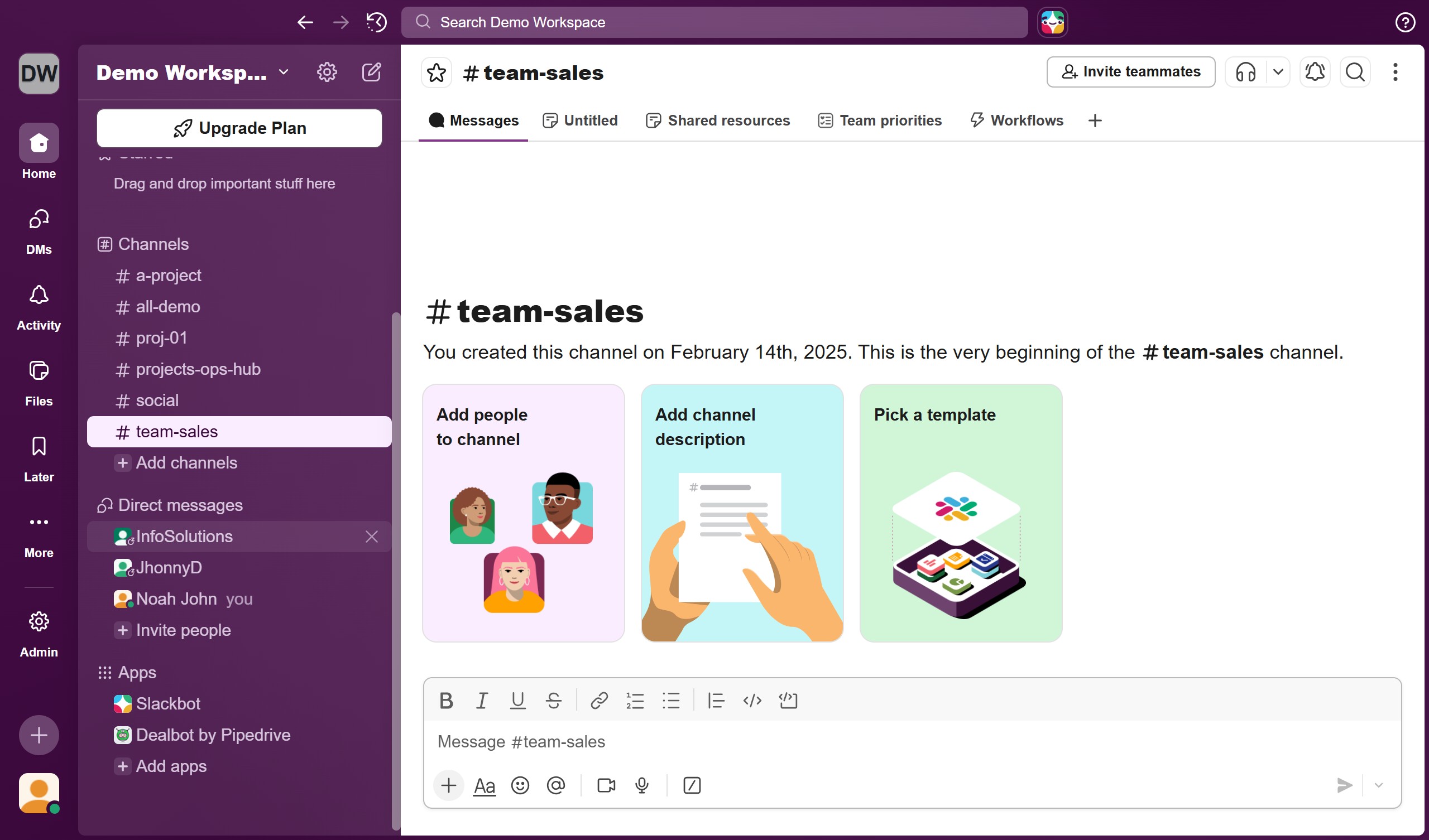 How to forward a message as an admin in Slack