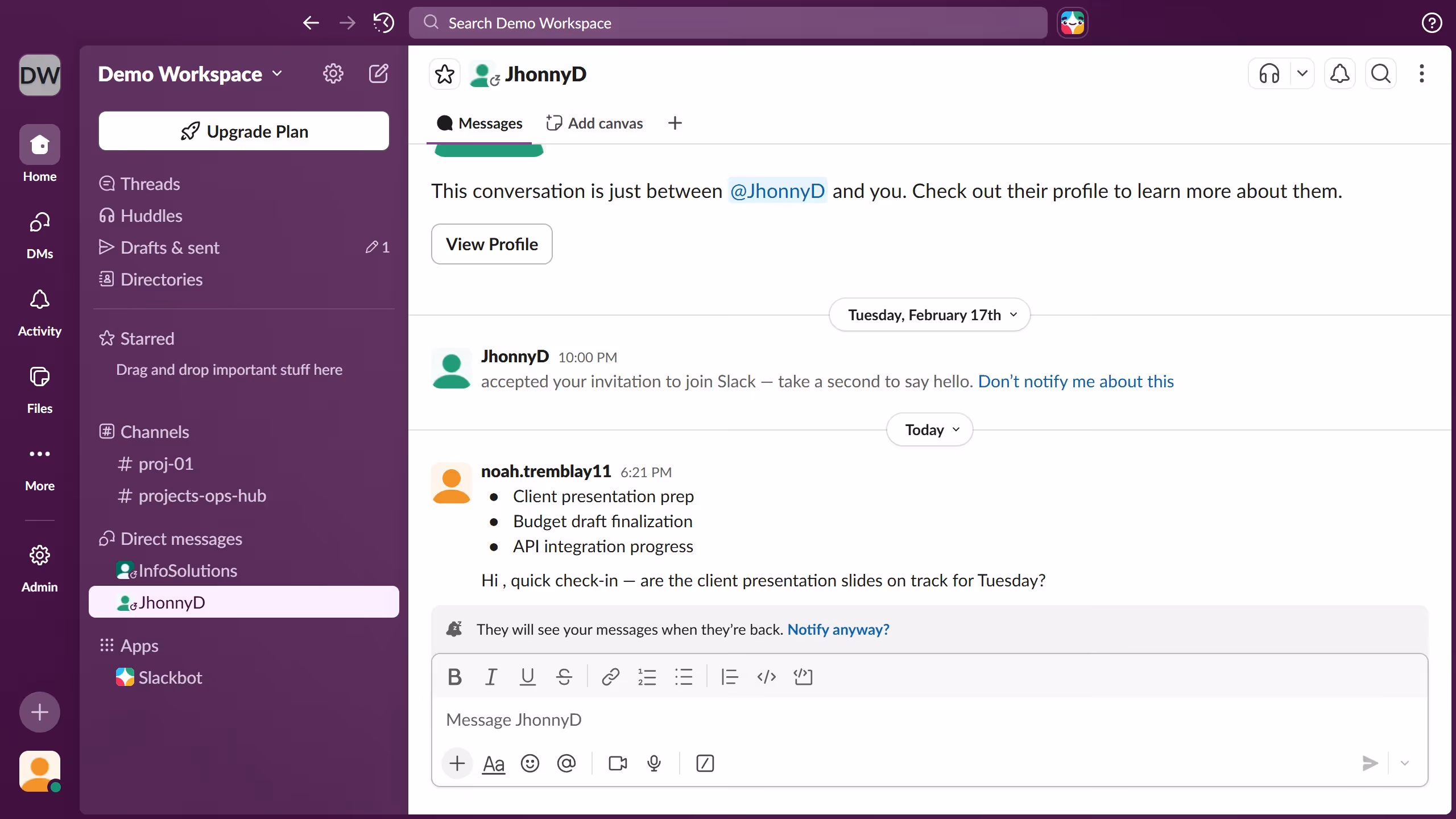 How to view saved messages in Slack