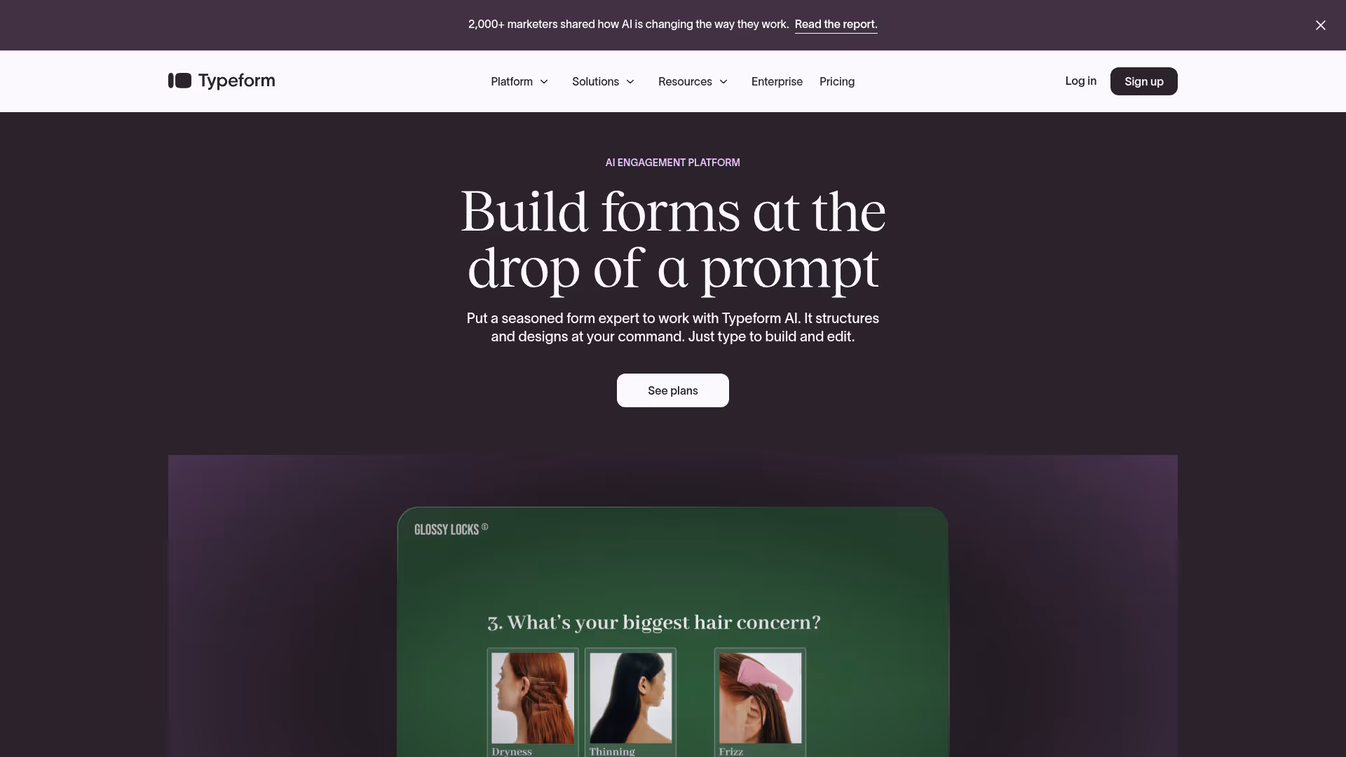 Typeform homepage