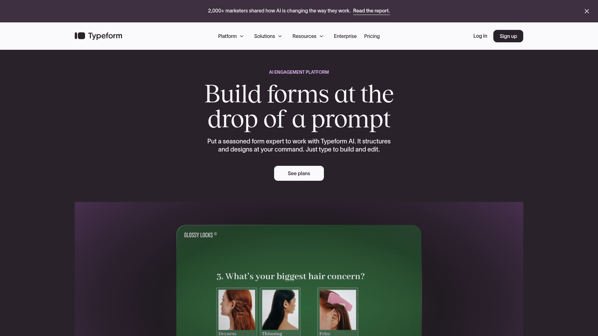 Typeform homepage