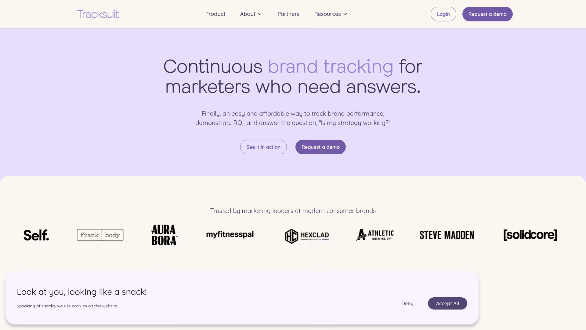 Tracksuit homepage