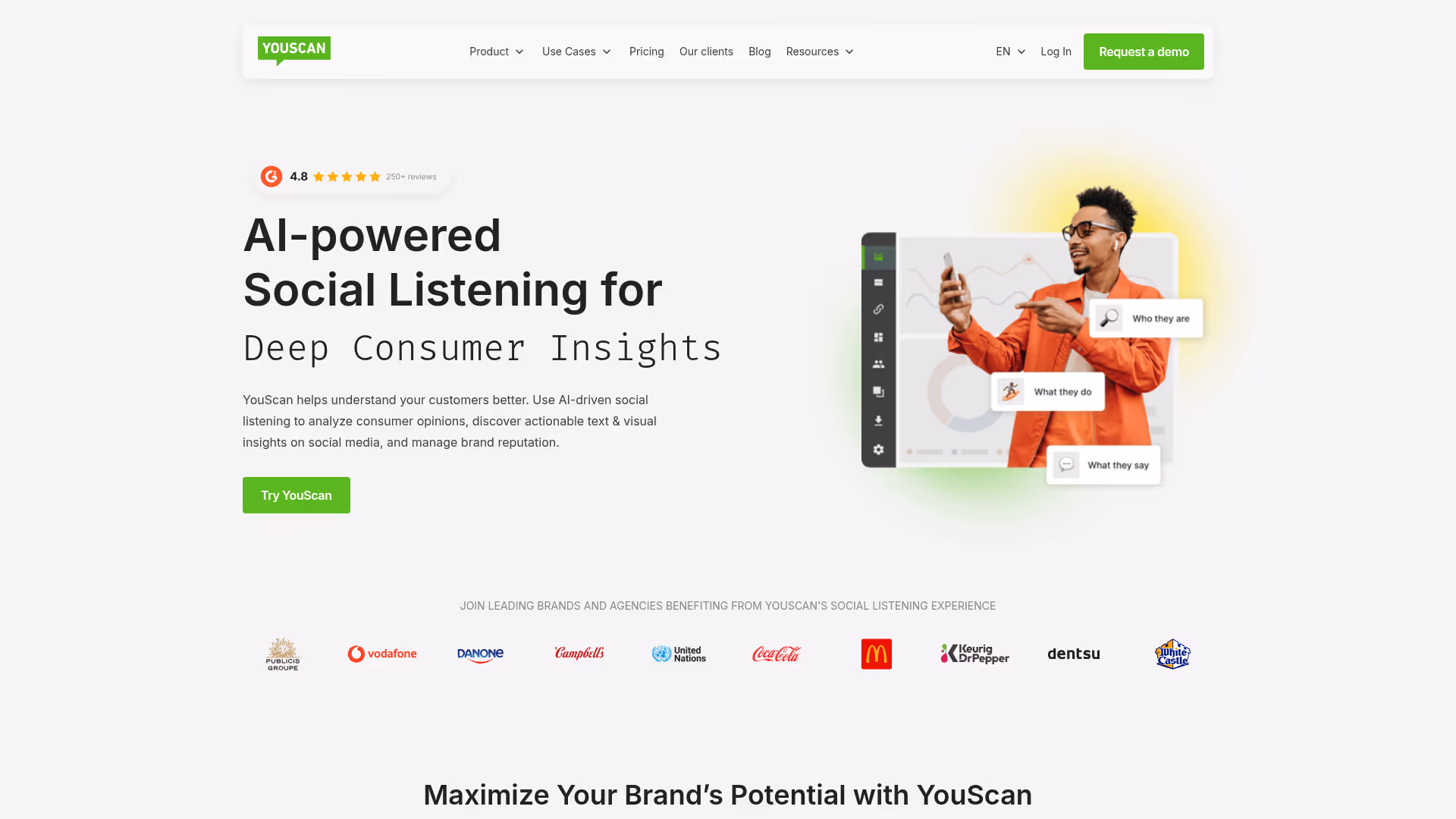 YouScan homepage