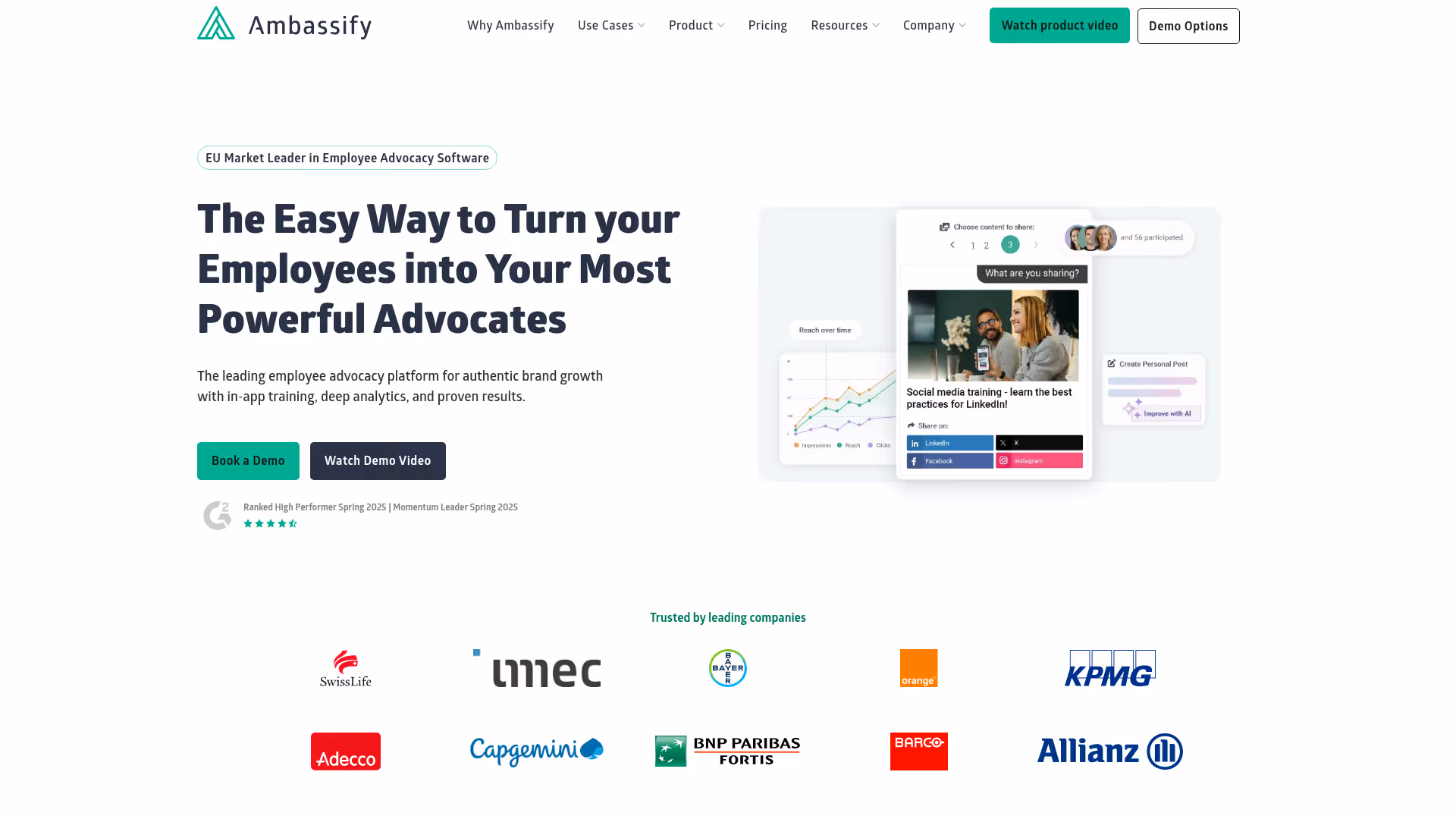 Ambassify homepage