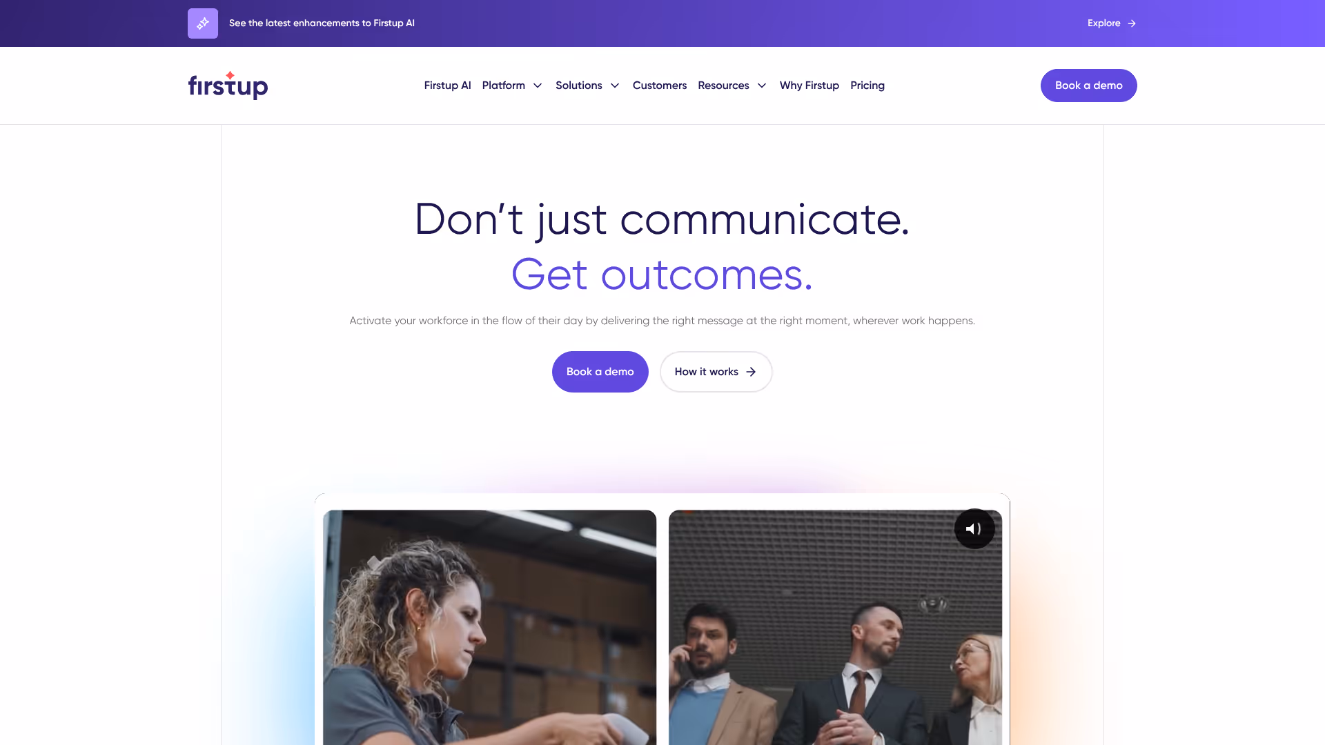 Firstup homepage