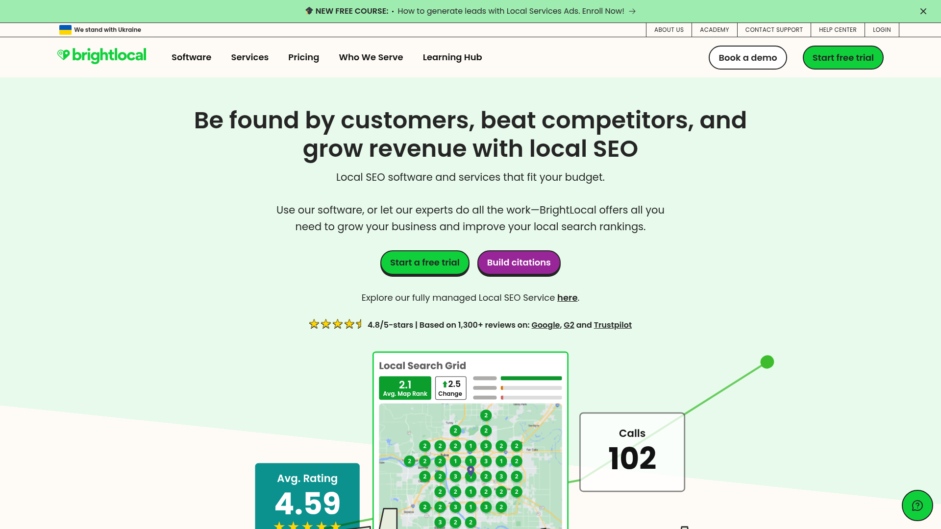 BrightLocal homepage