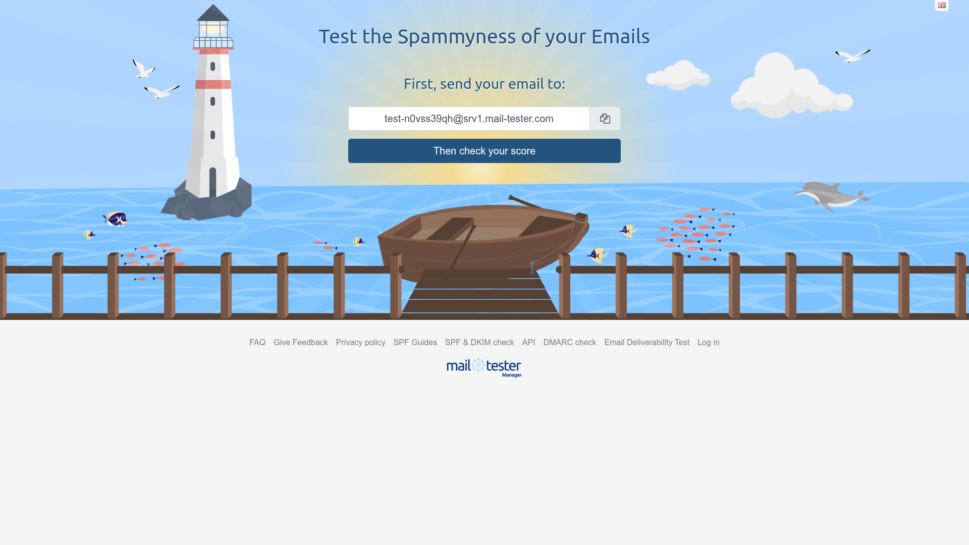 Mail Tester homepage