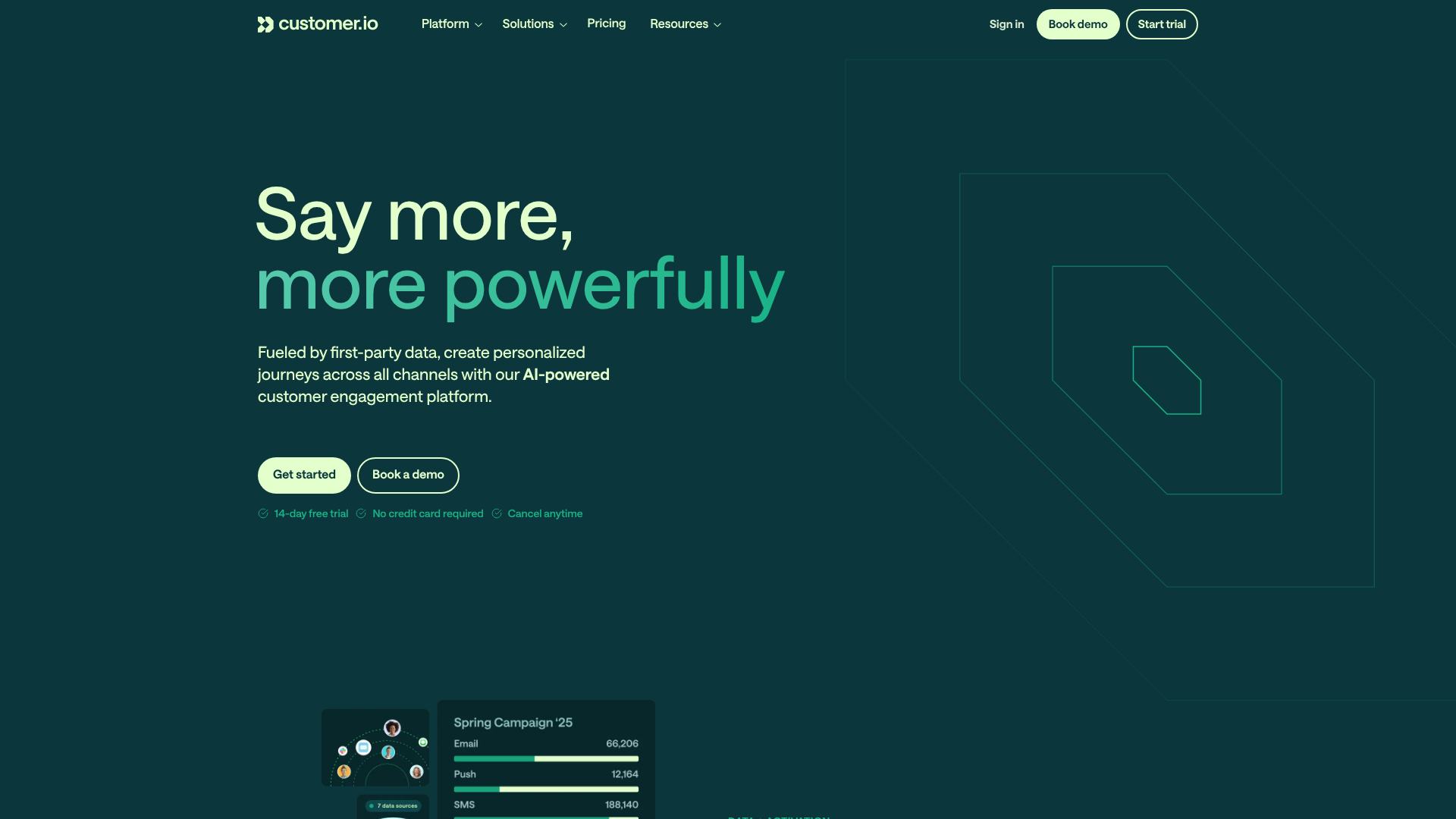Customer.io homepage