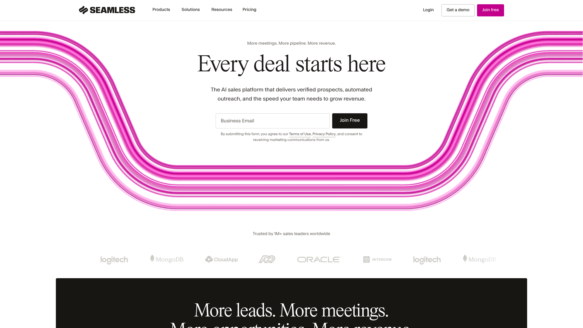 Seamless.AI homepage