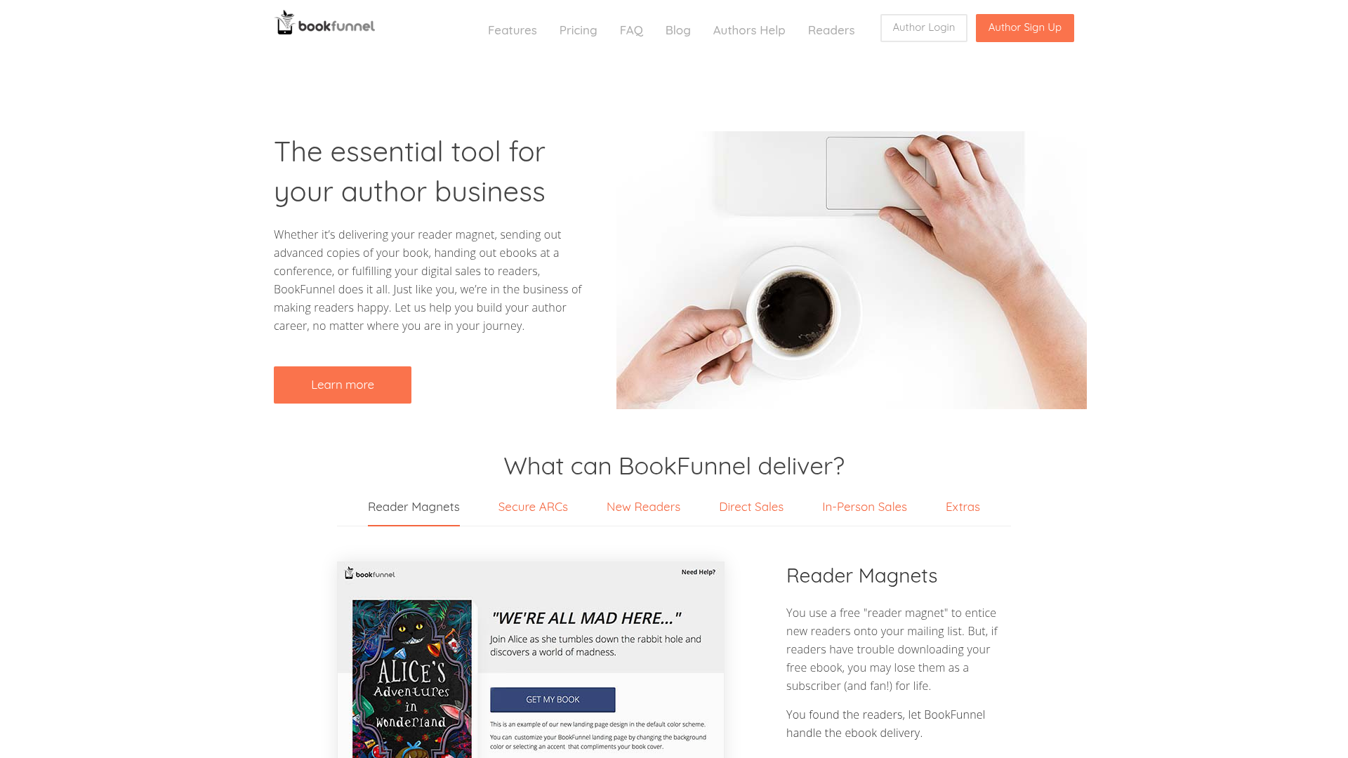 BookFunnel homepage