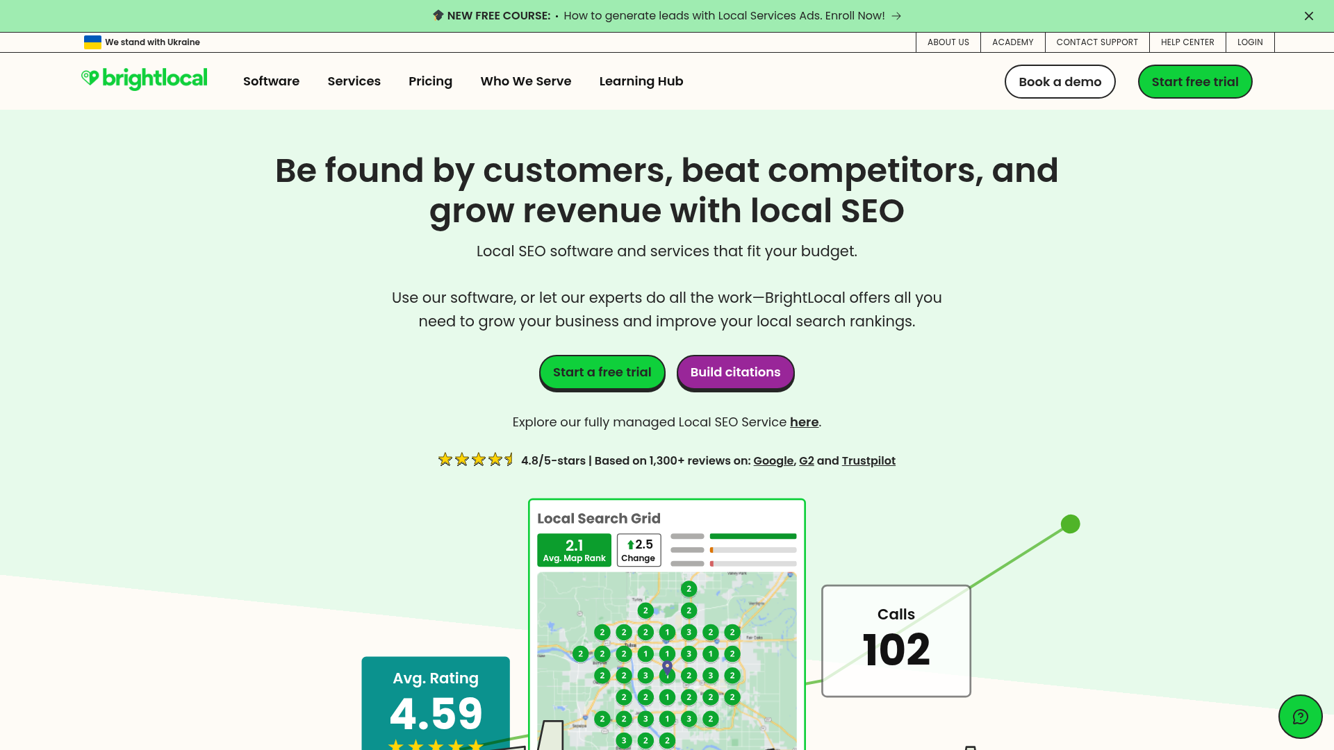 BrightLocal homepage