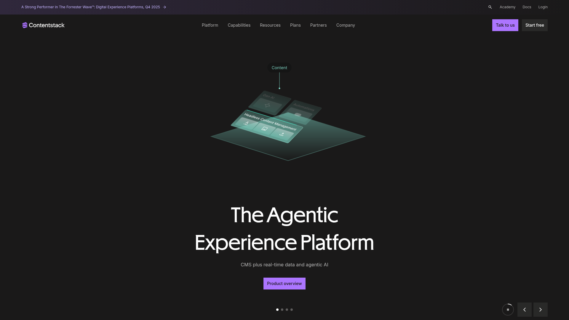 Contentstack homepage