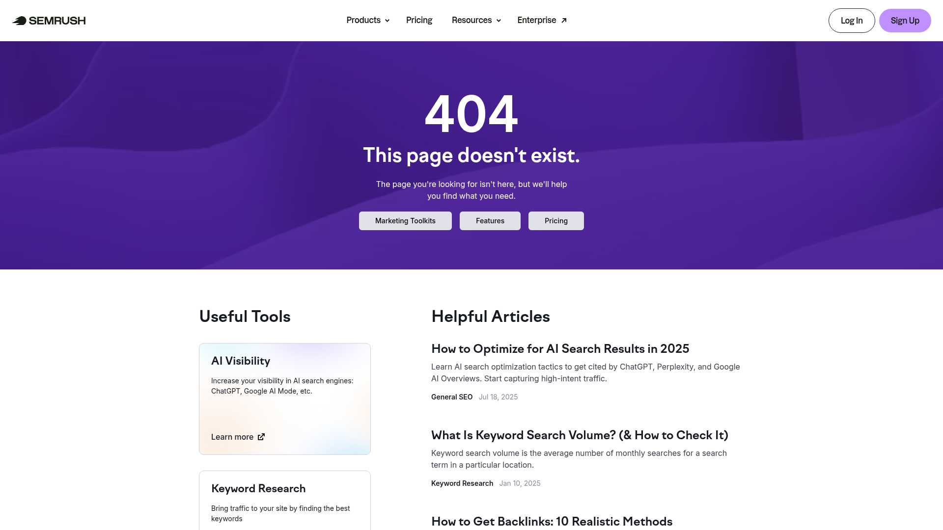 Semrush Listing Management homepage