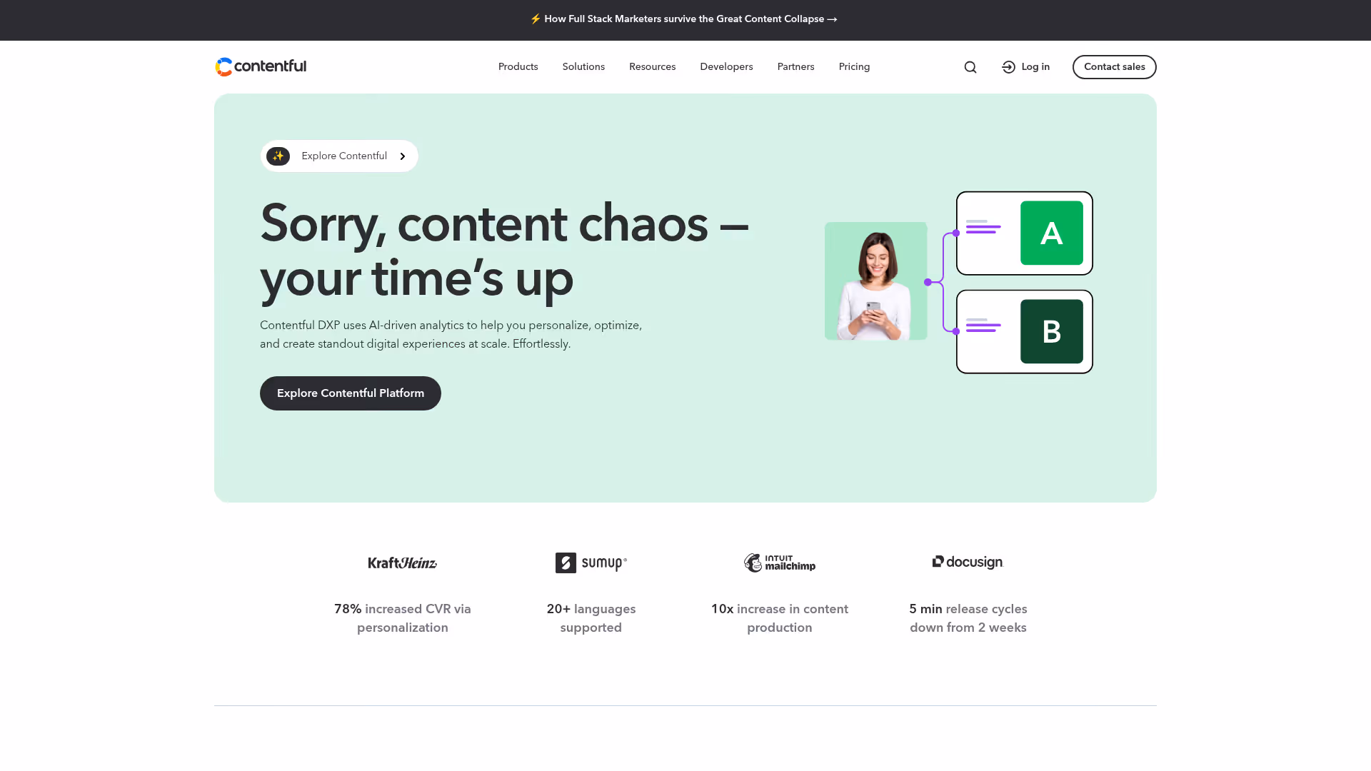 Contentful homepage