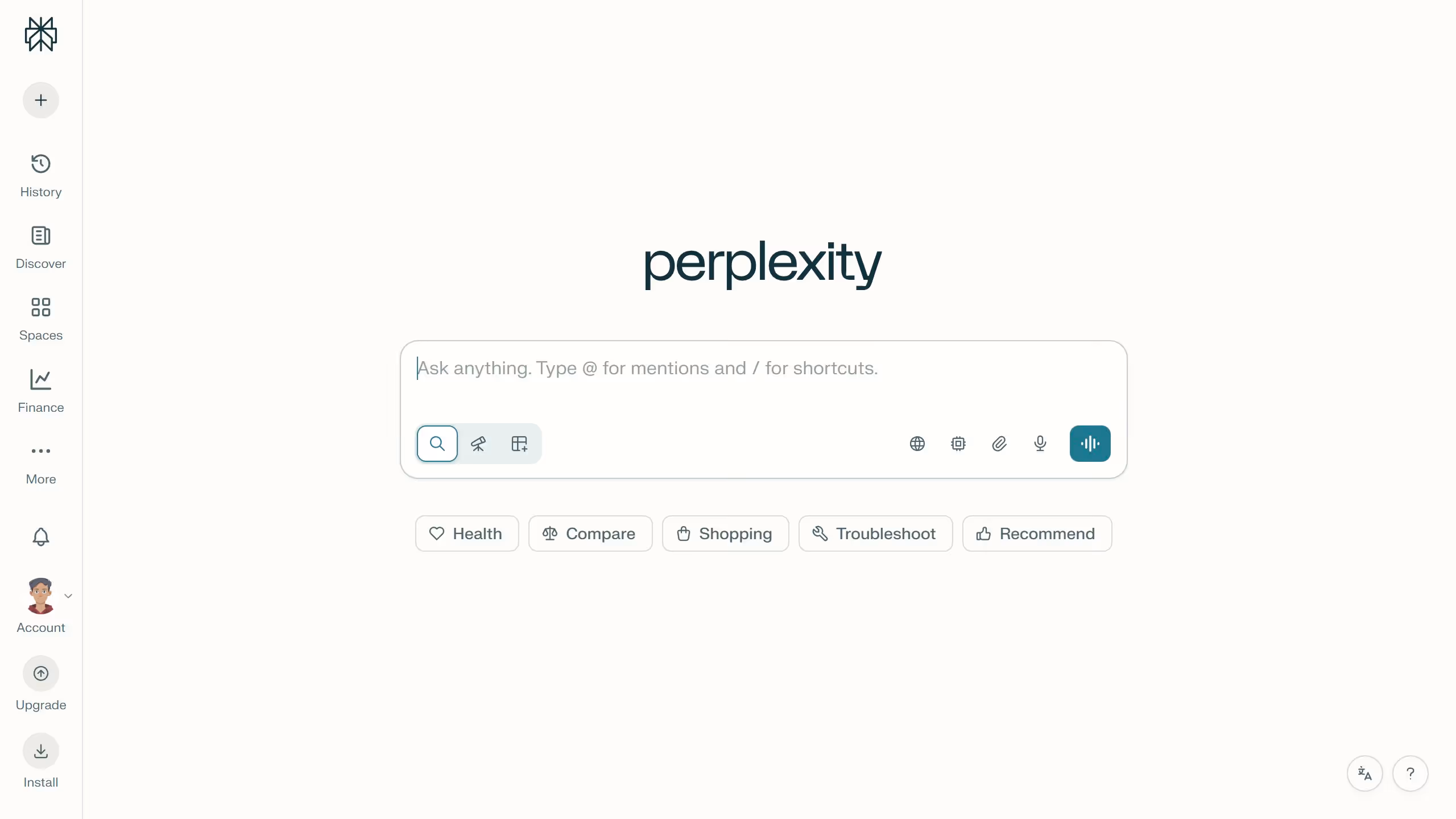 How to turn on autosuggest in Perplexity