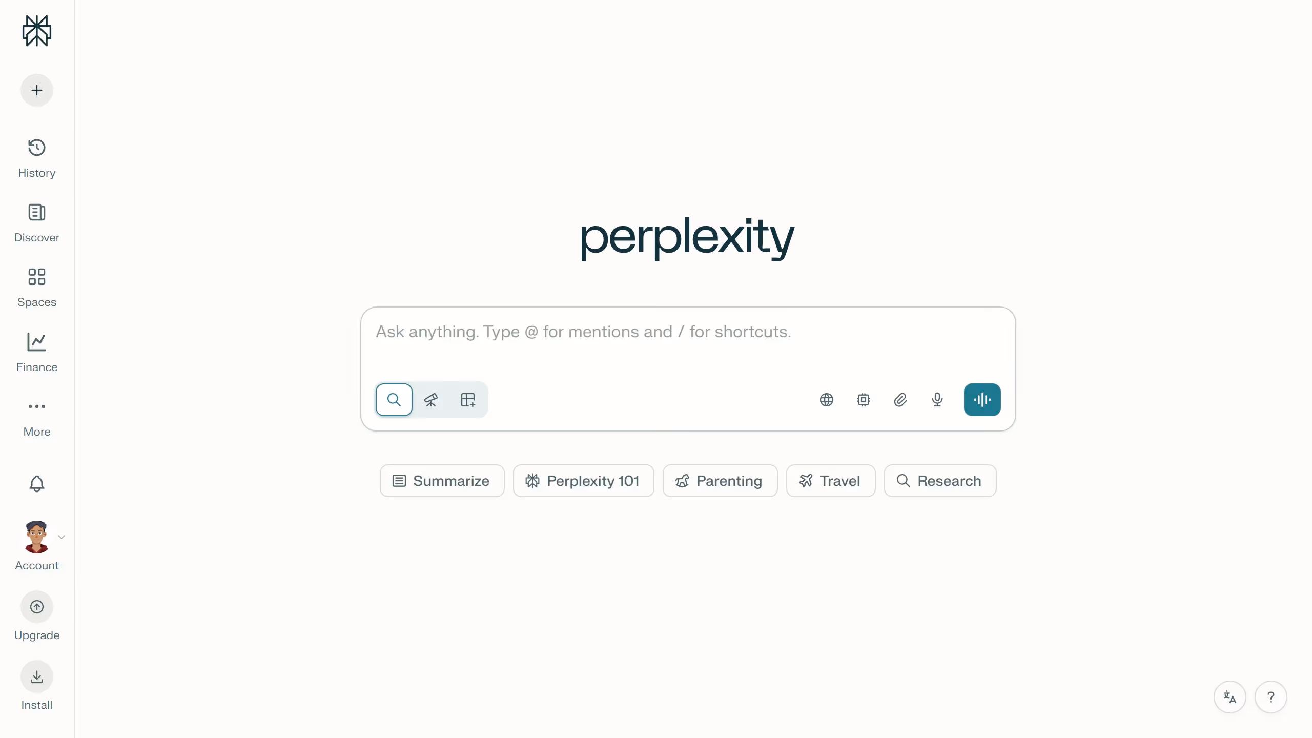 How to hide Discover in the sidebar in Perplexity