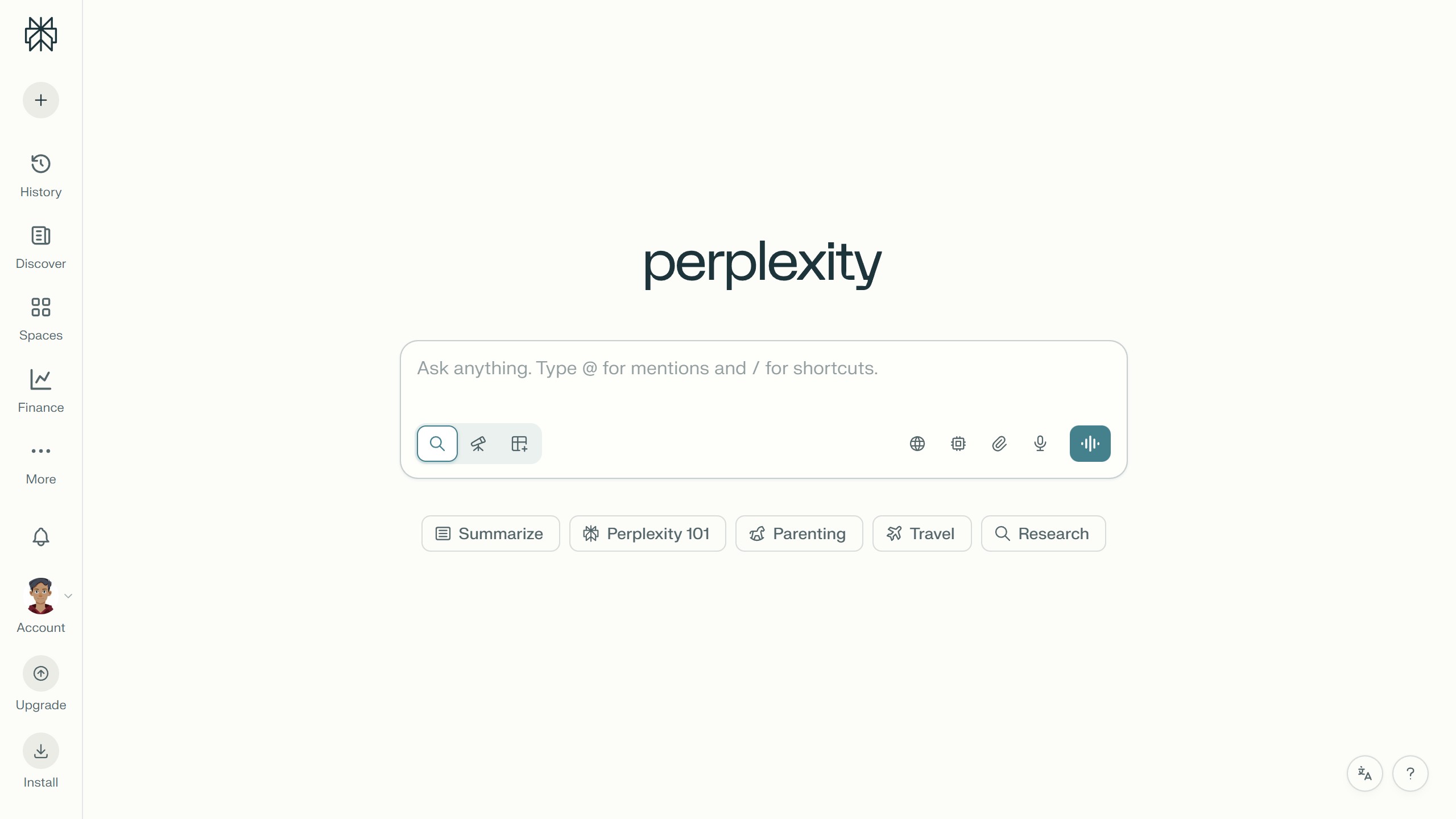 How to hide Discover in the sidebar in Perplexity