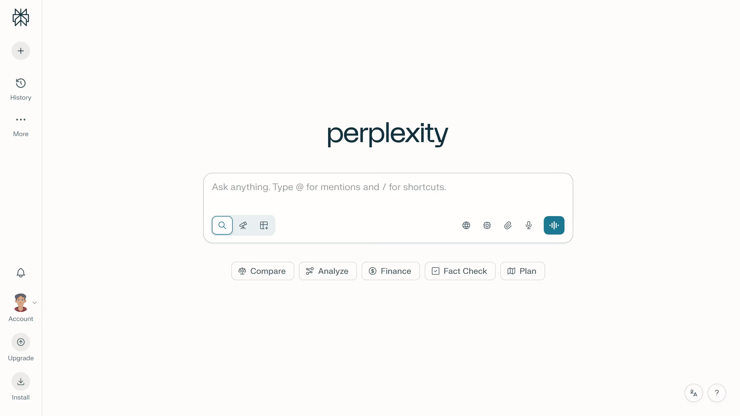 How to turn off reference search history in Perplexity