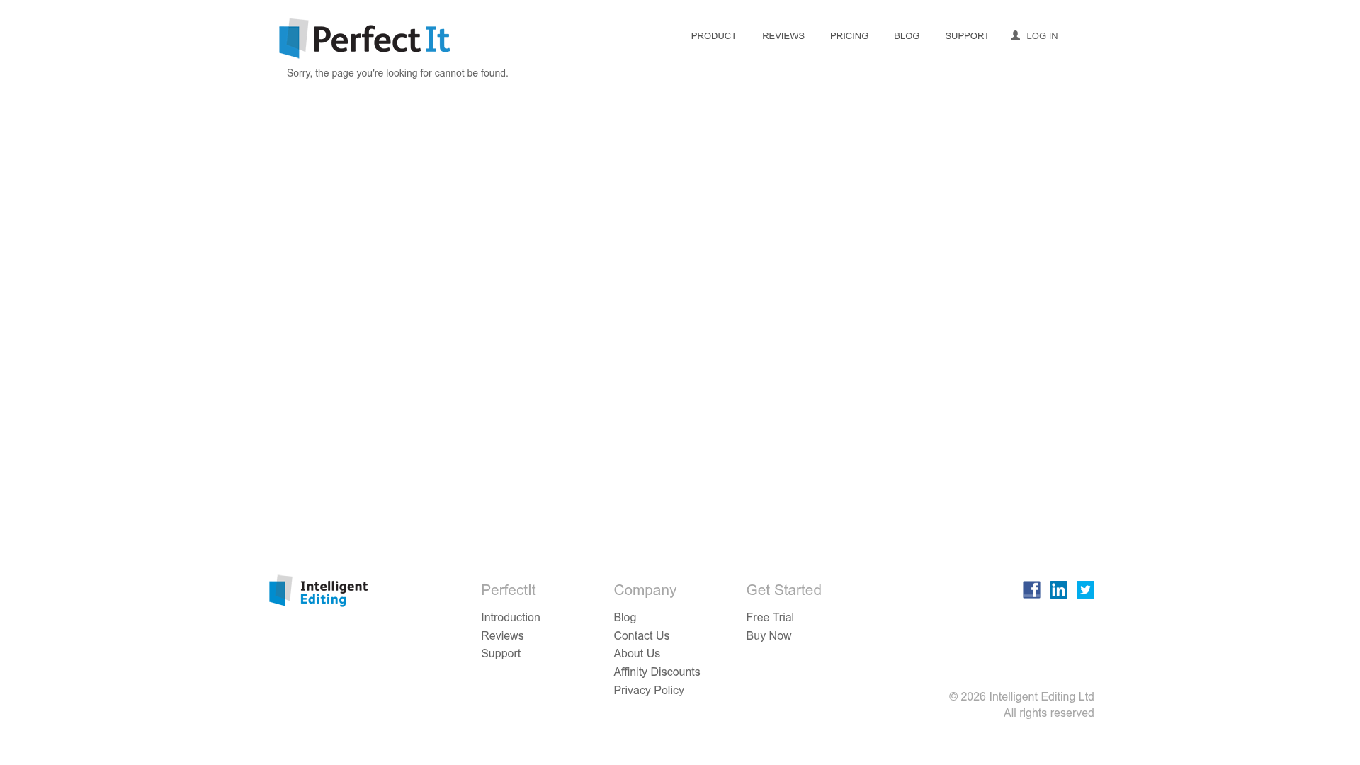 PerfectIt homepage