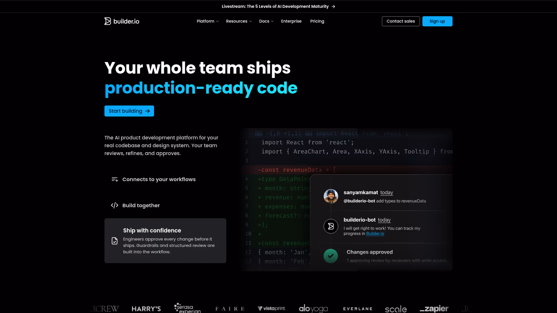 Builder.io homepage