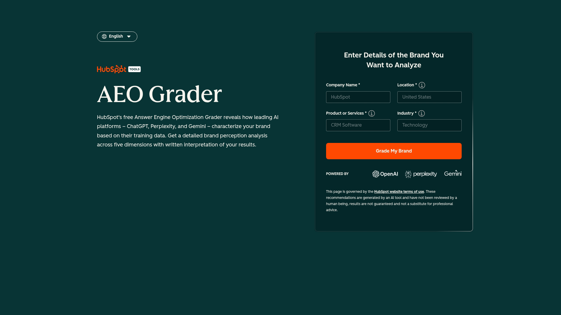 11. HubSpot AEO Grader
