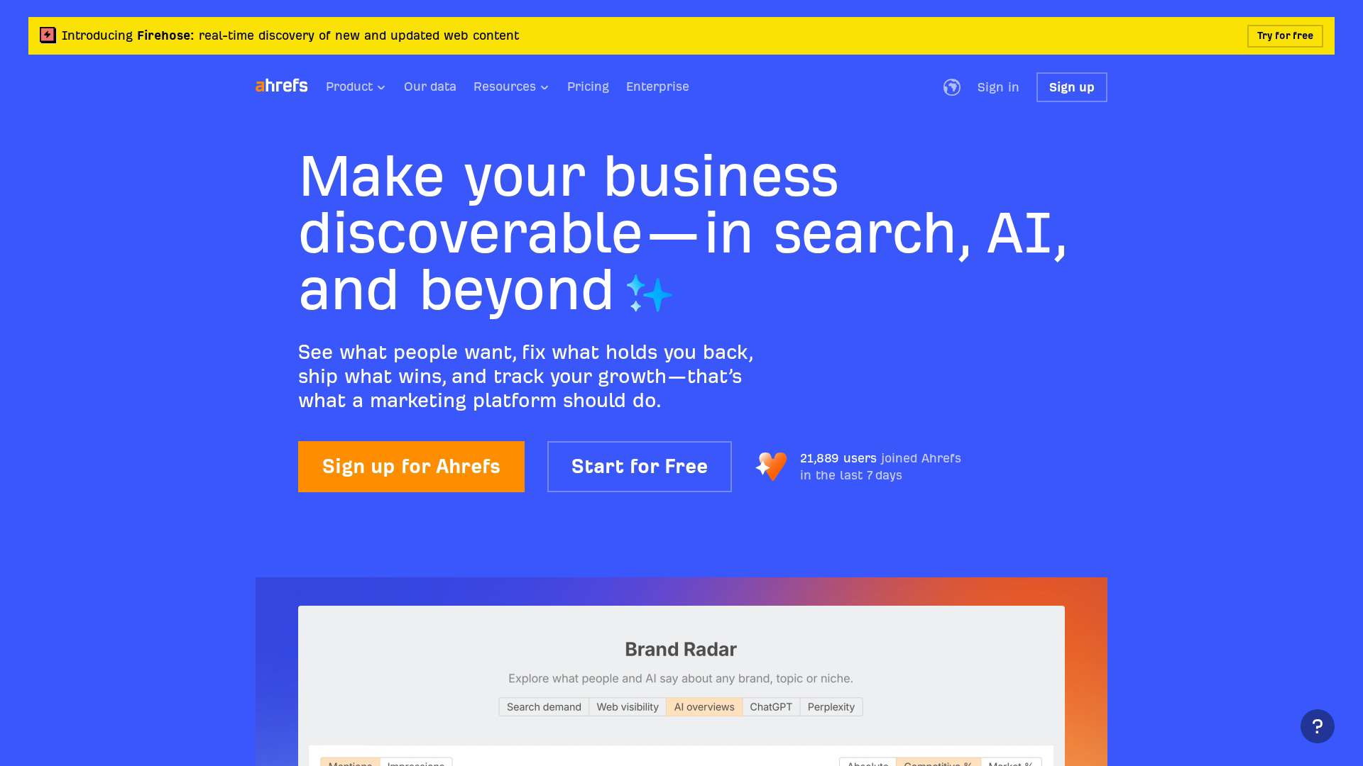 5. Ahrefs Brand Radar