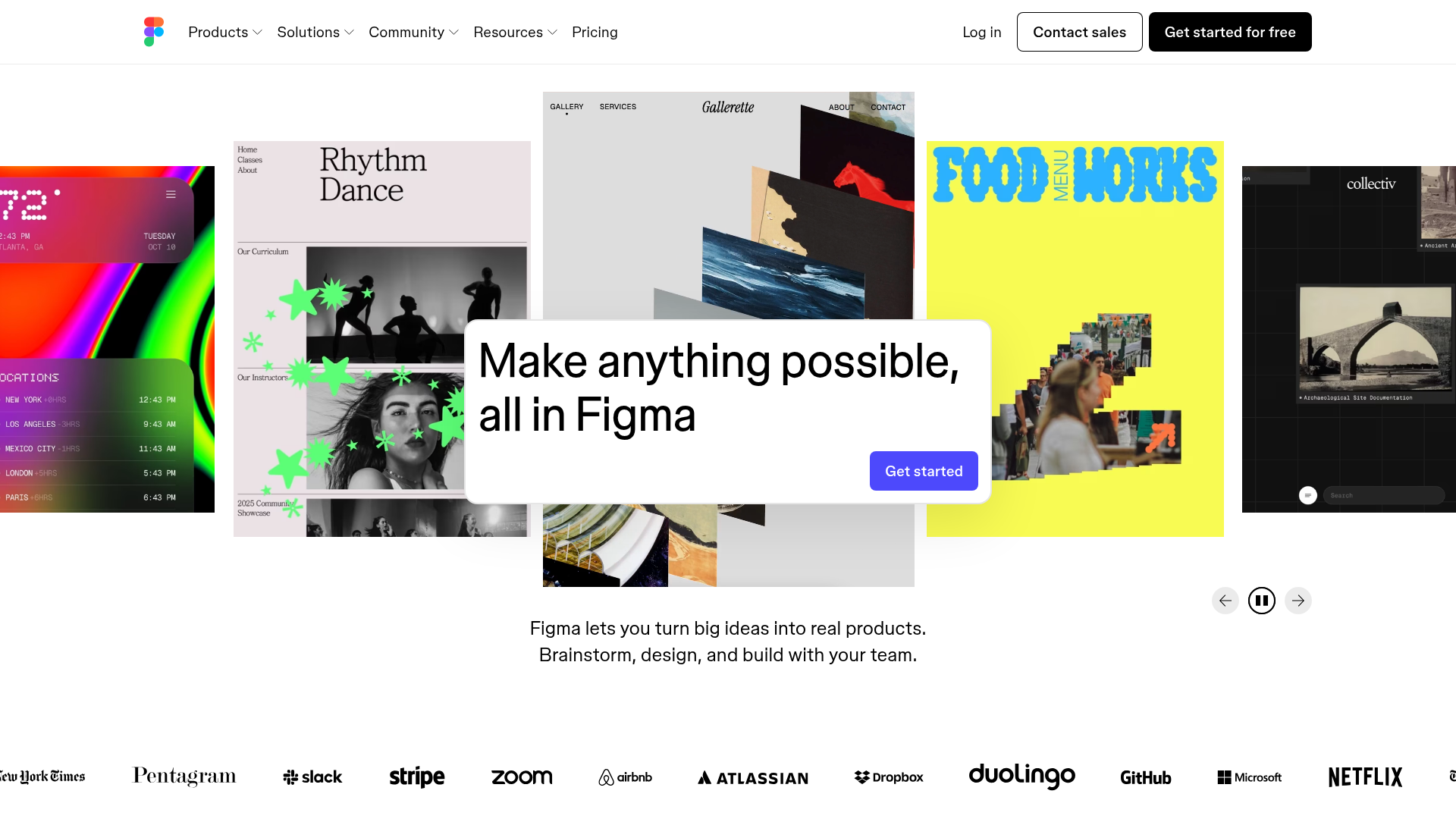 Figma homepage