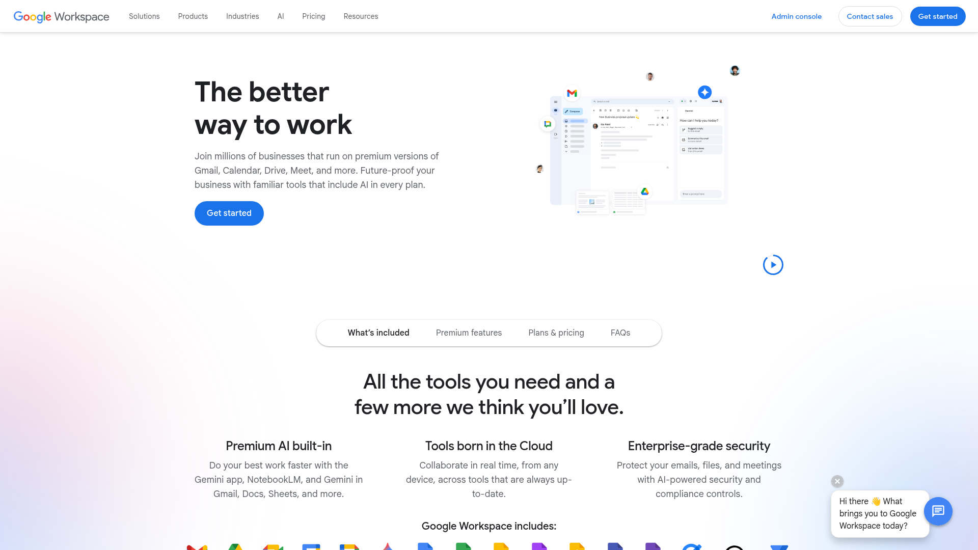 Google Workspace homepage