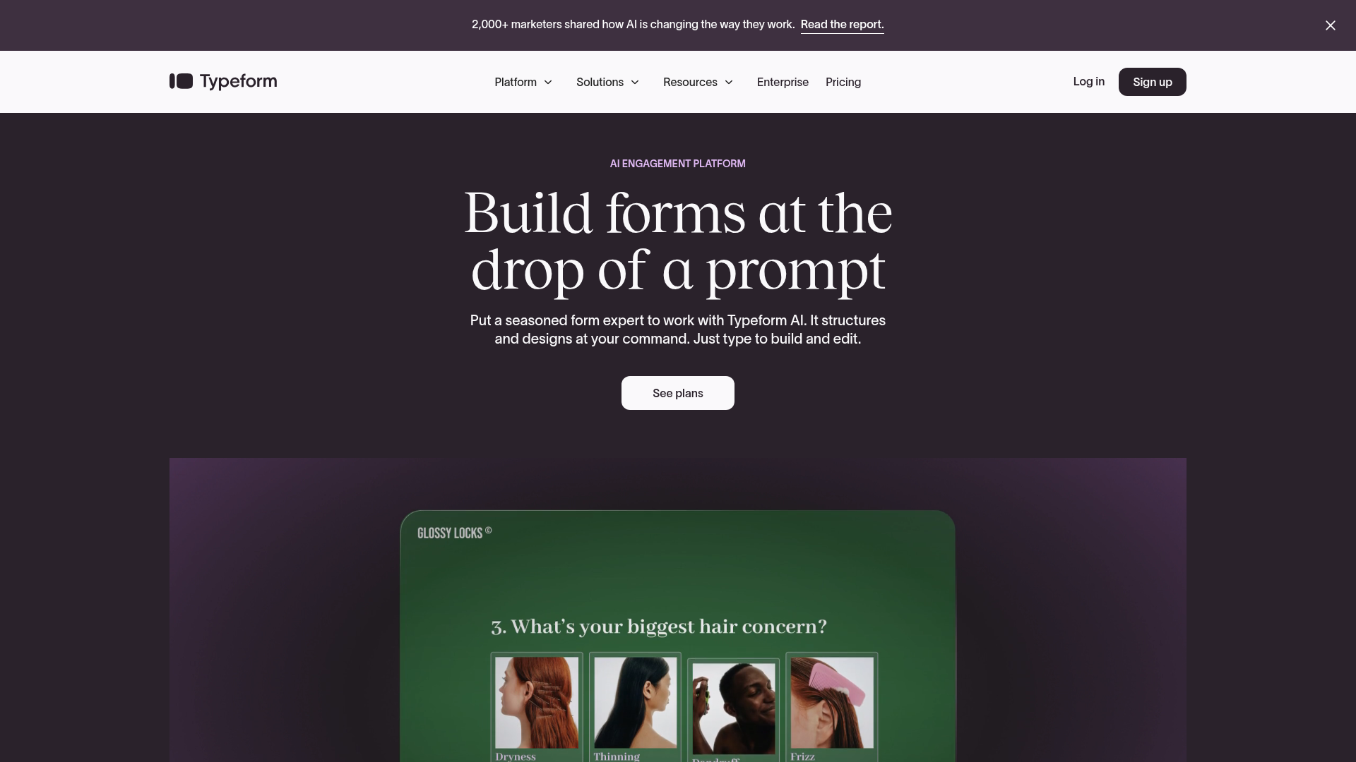 Typeform homepage