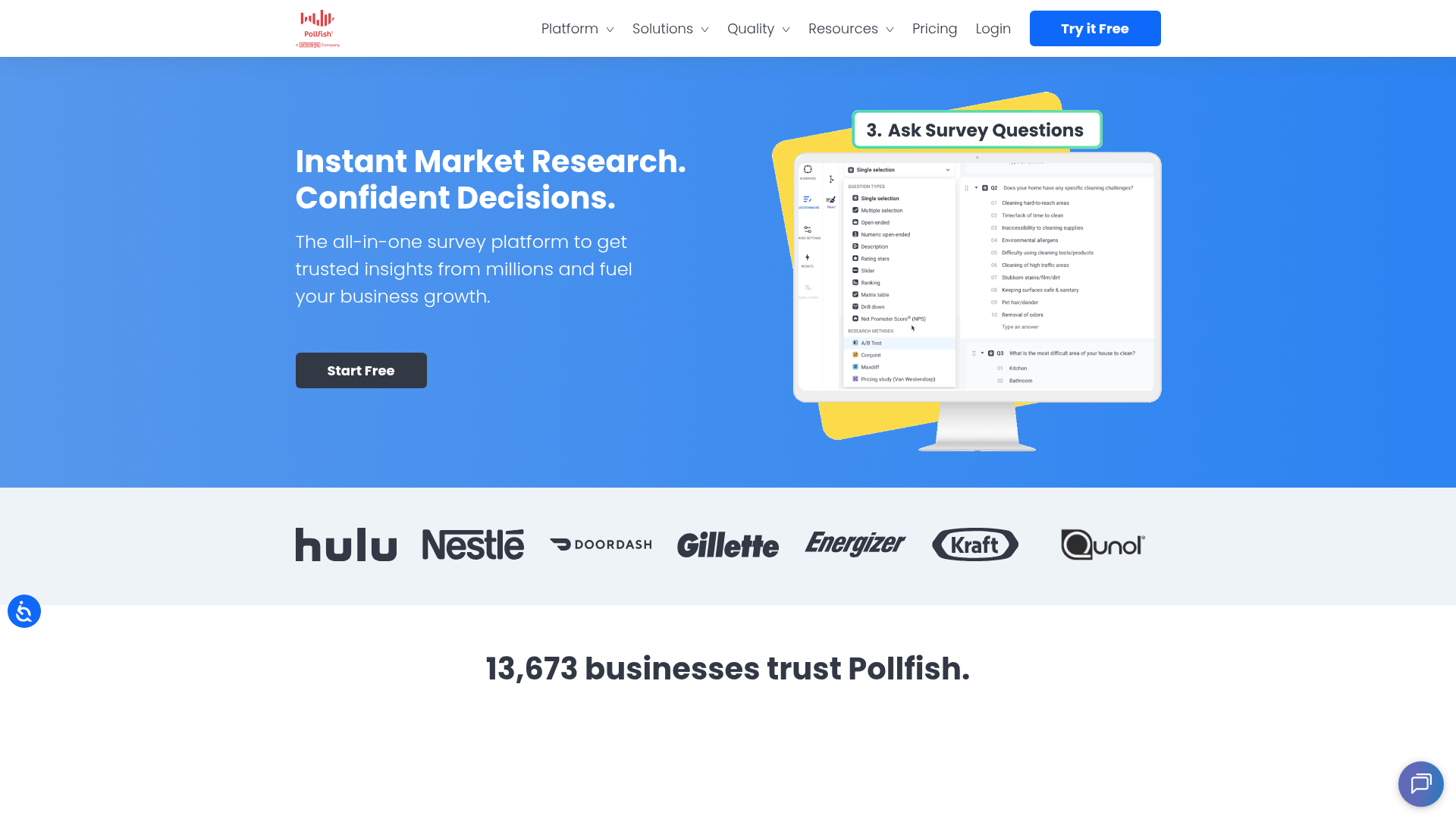 Pollfish homepage