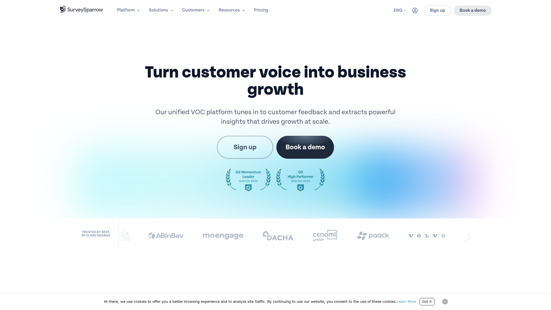 SurveySparrow homepage