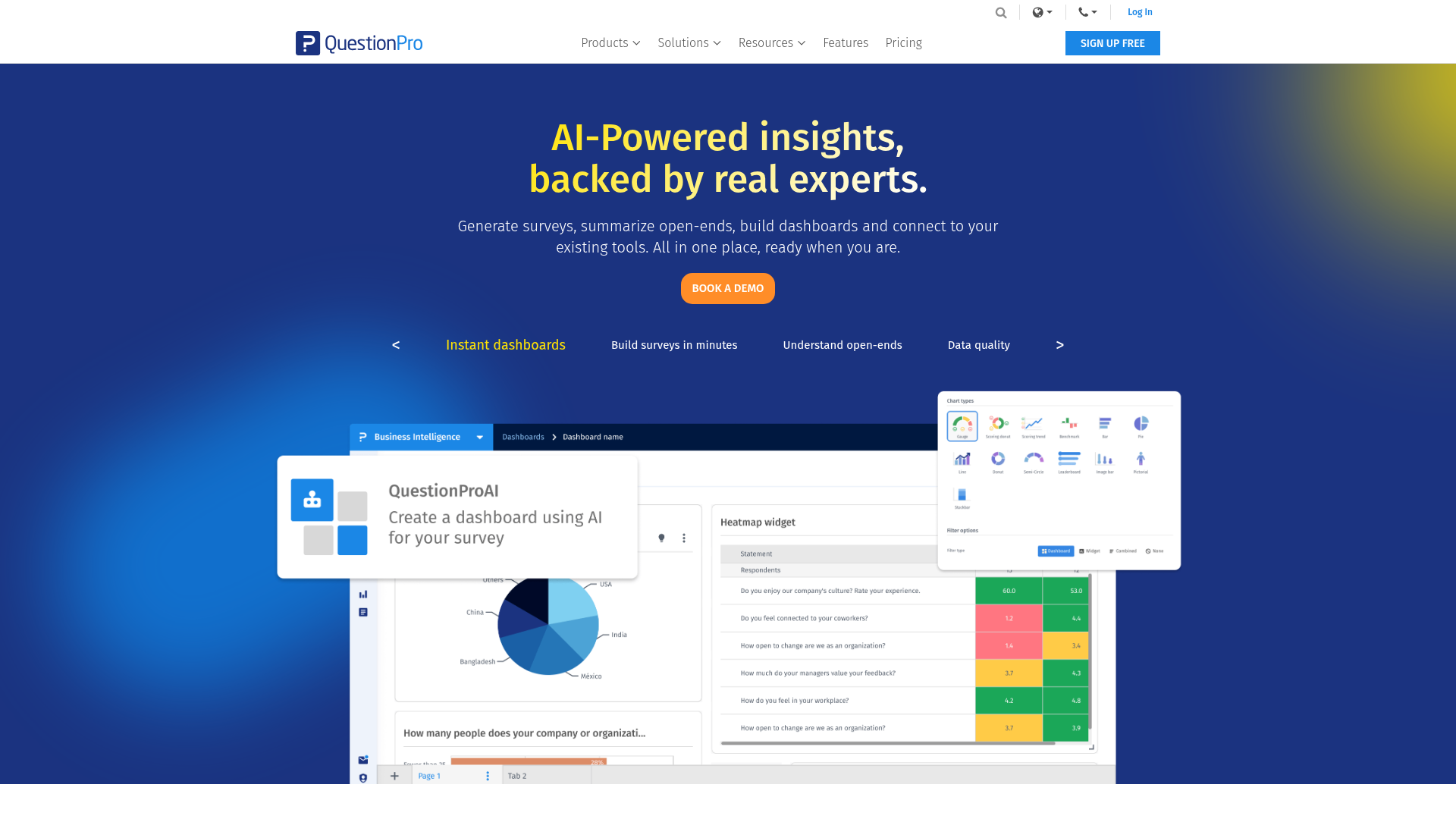 QuestionPro homepage