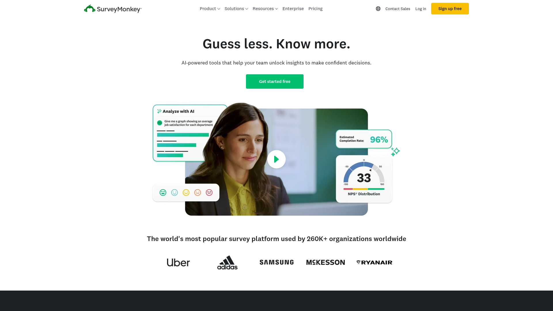 SurveyMonkey homepage