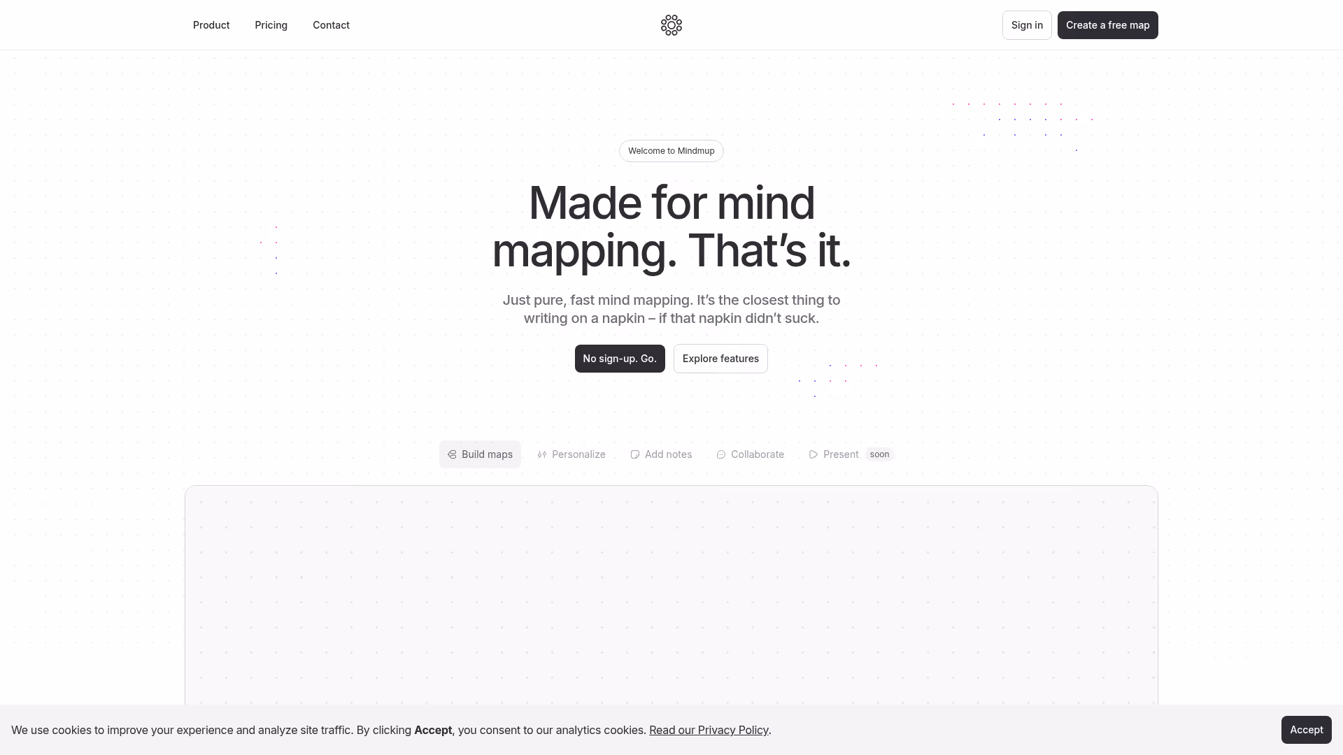 MindMup homepage