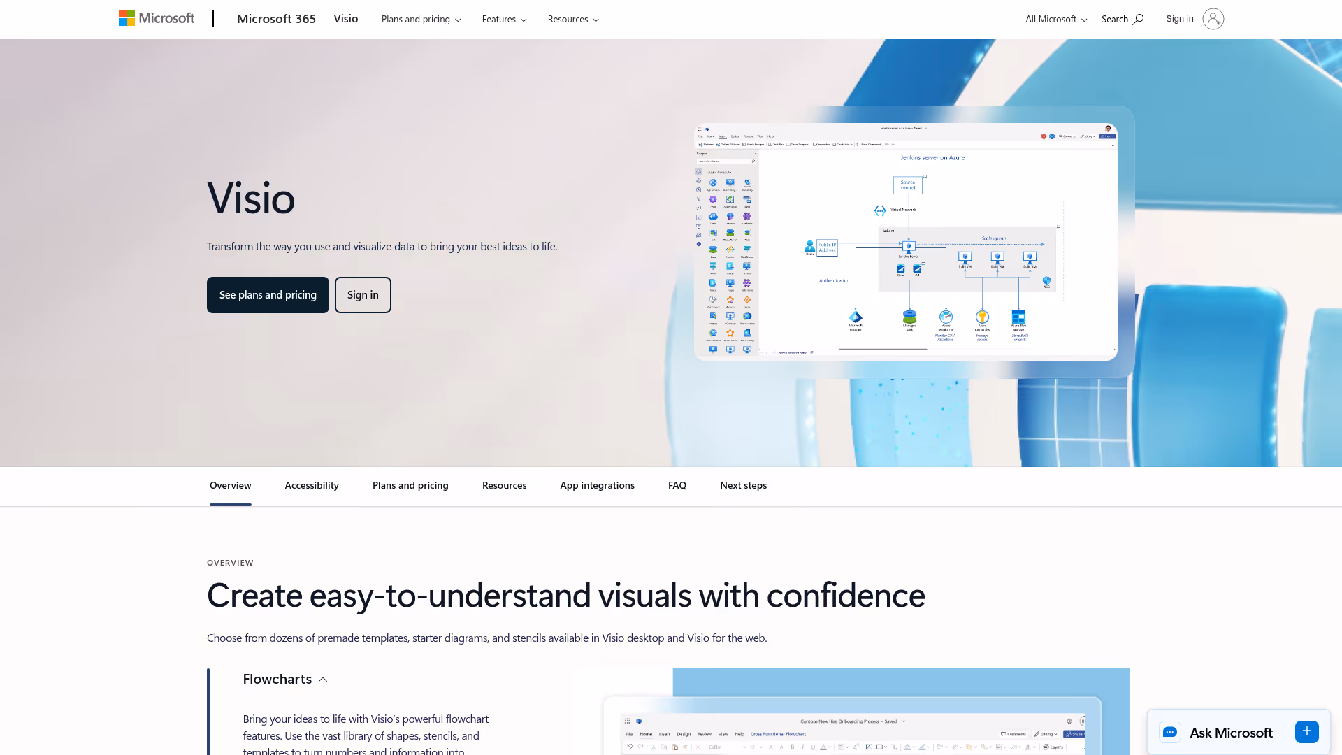 Microsoft Visio homepage
