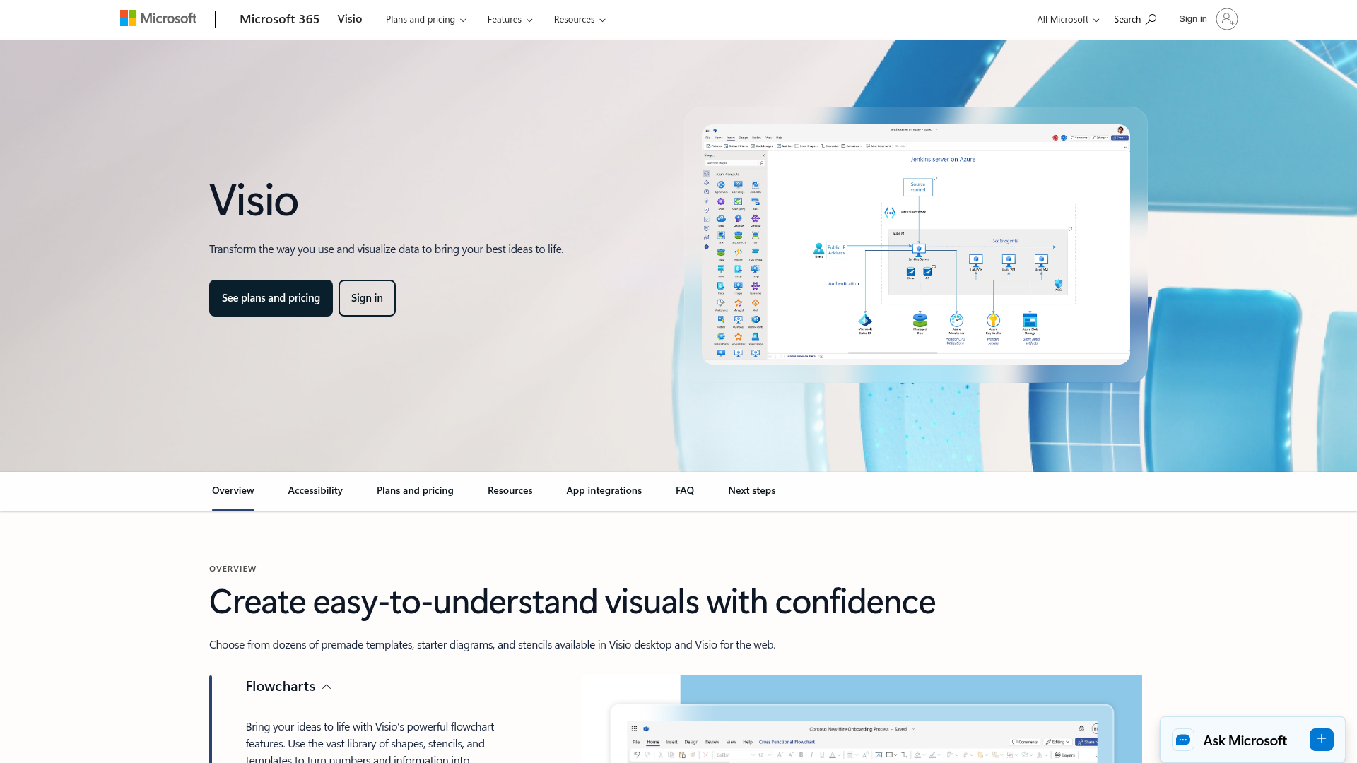 Microsoft Visio homepage