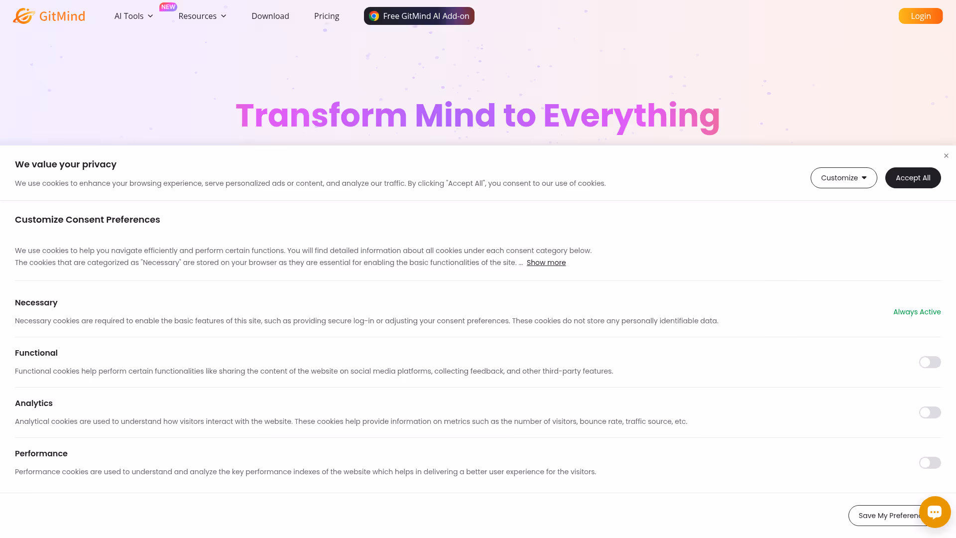 GitMind homepage