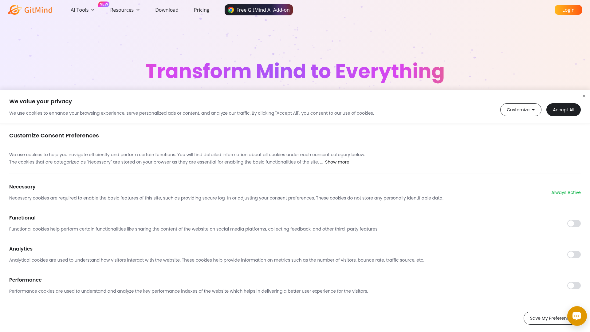 GitMind homepage