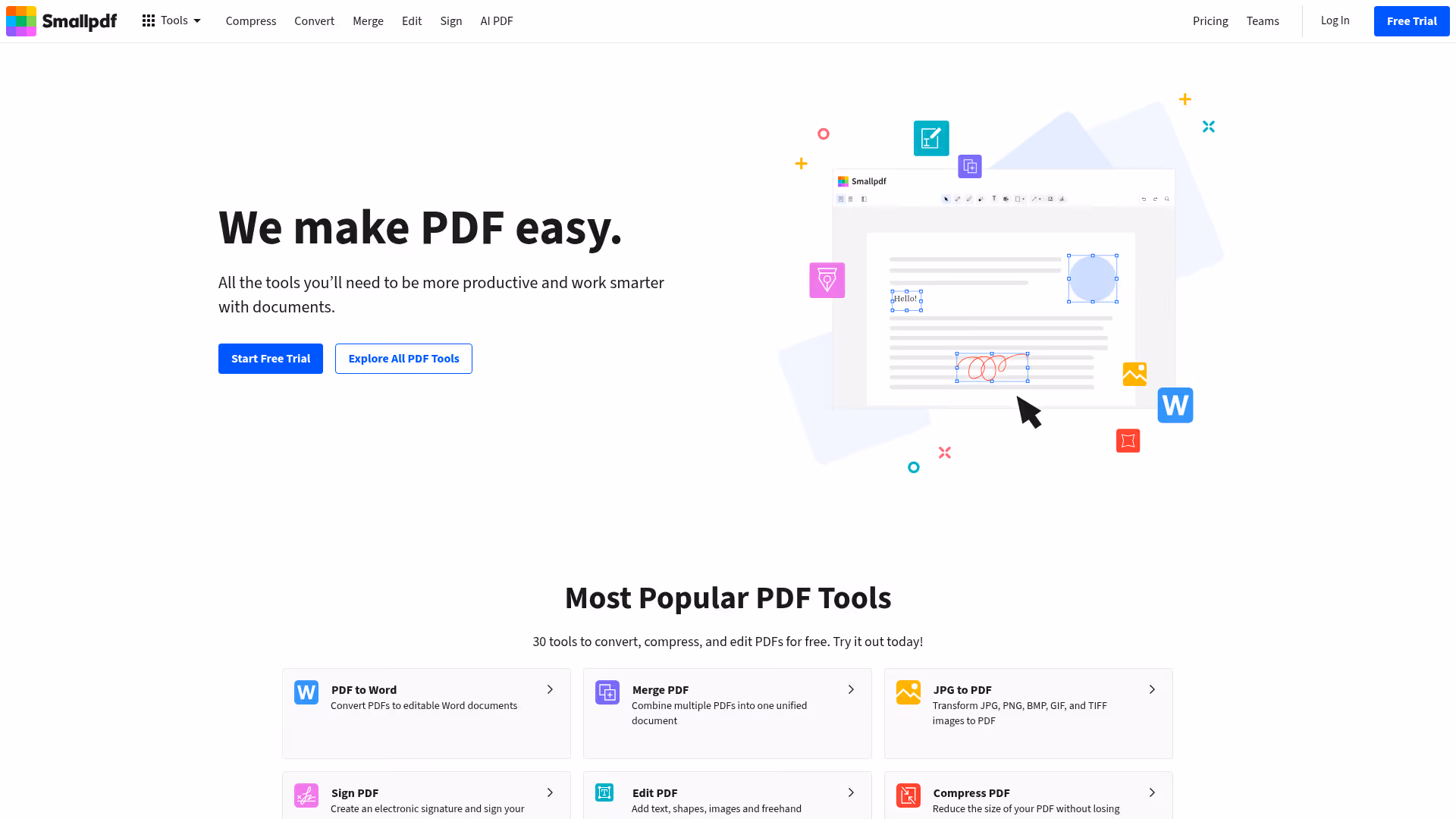 Smallpdf homepage