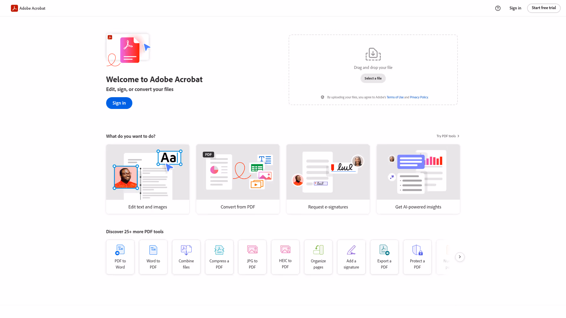 Adobe Acrobat Pro homepage