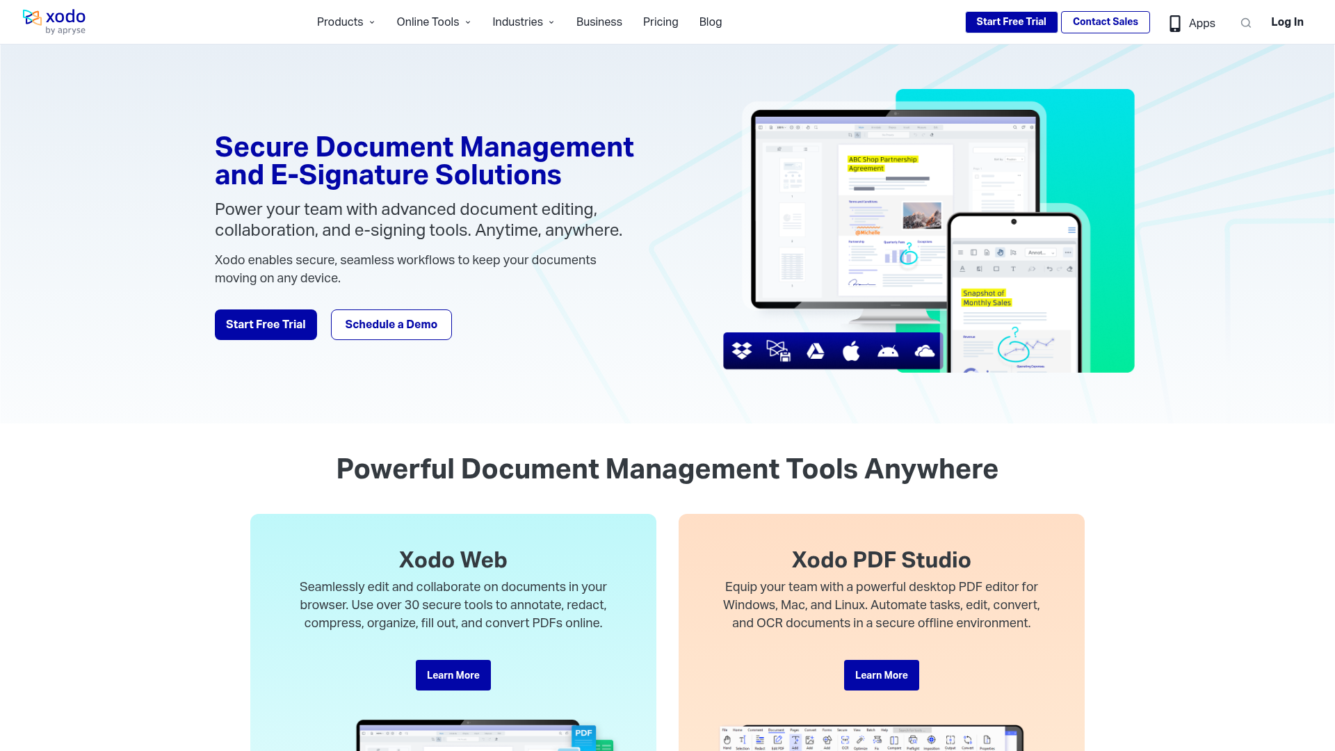 Xodo PDF Editor homepage