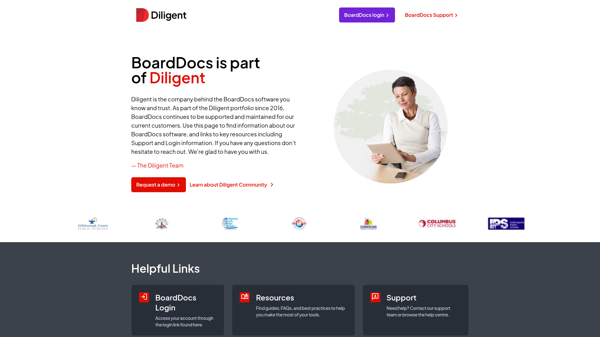 BoardDocs homepage