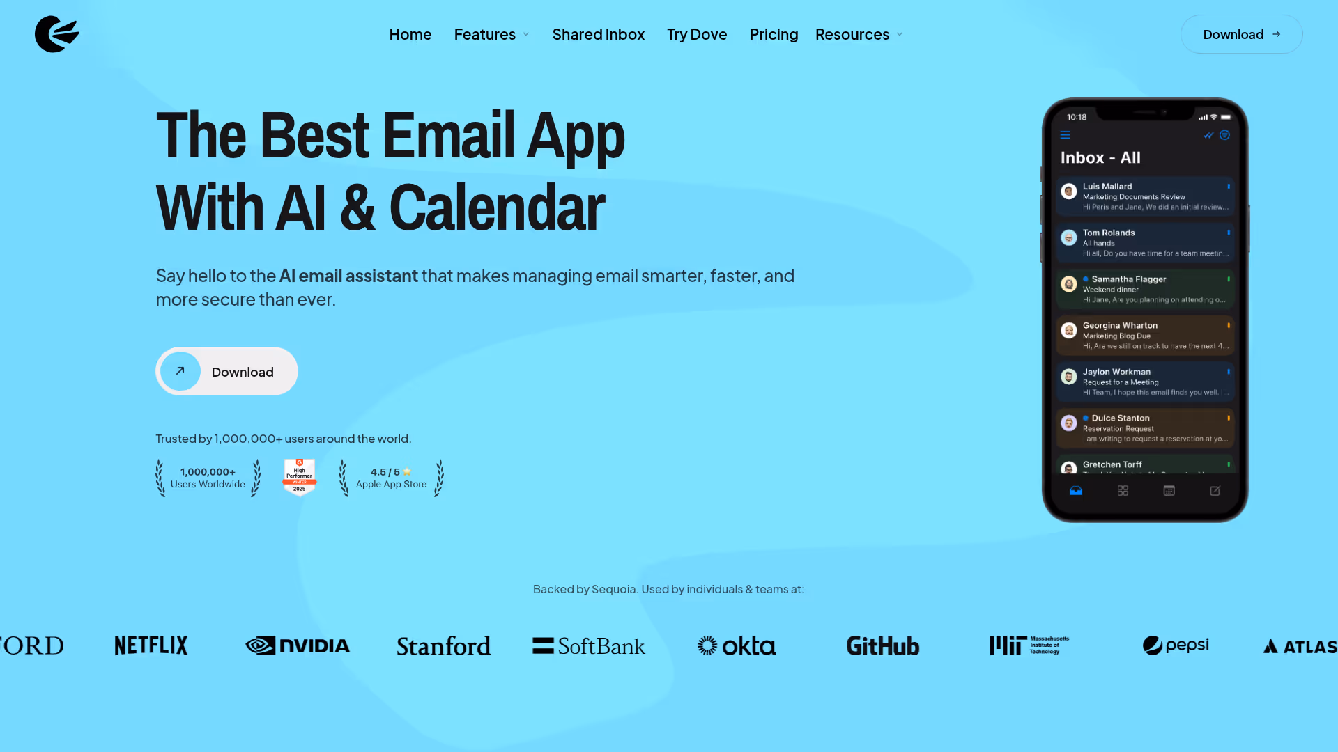 Canary Mail homepage