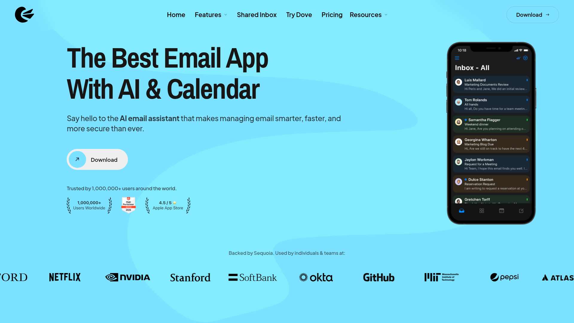Canary Mail homepage