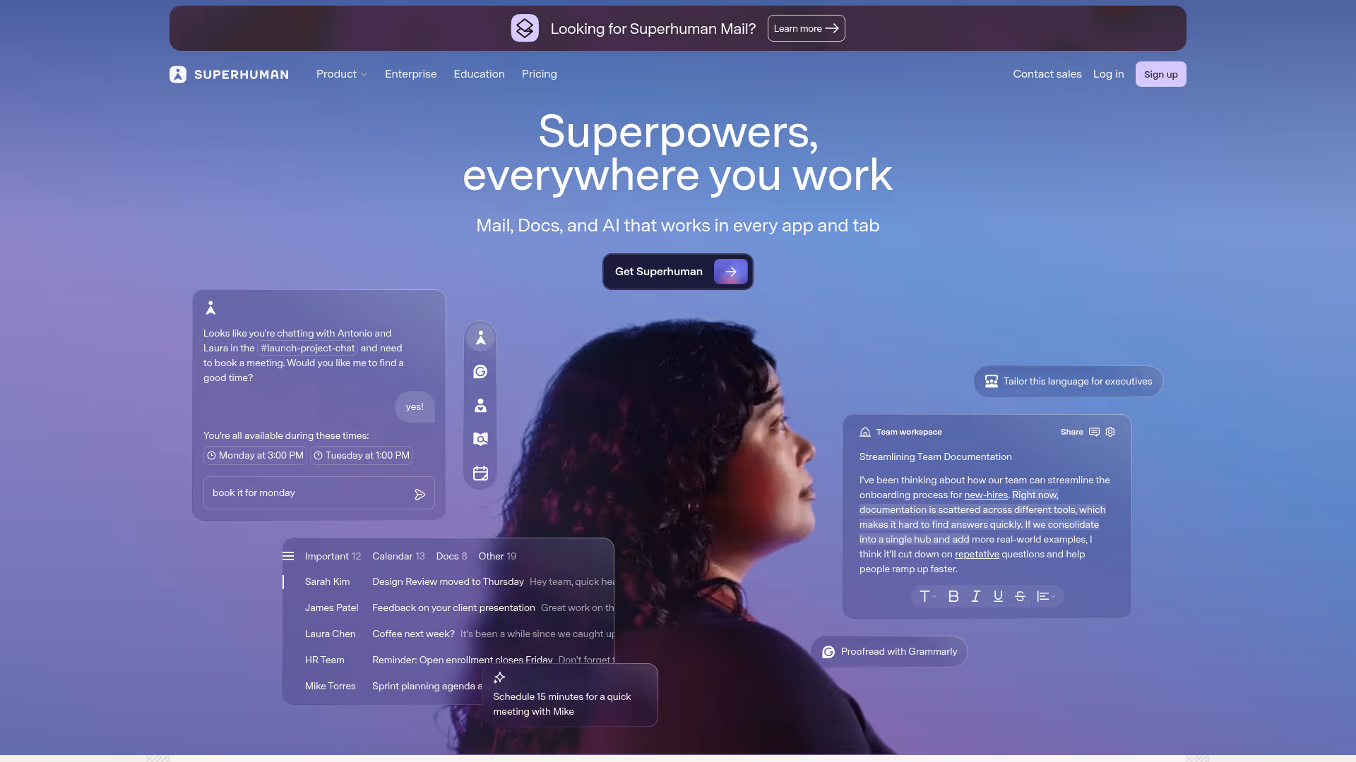 Superhuman homepage