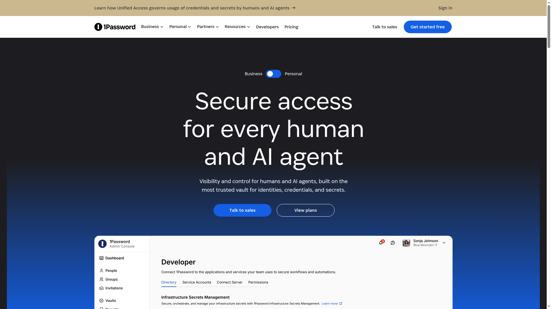 1Password homepage