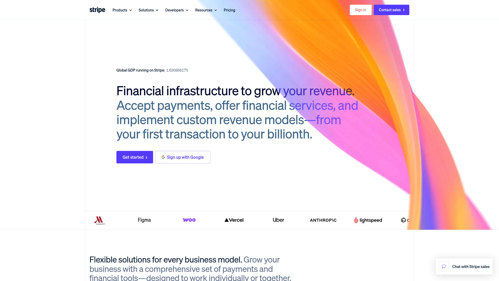 Stripe homepage