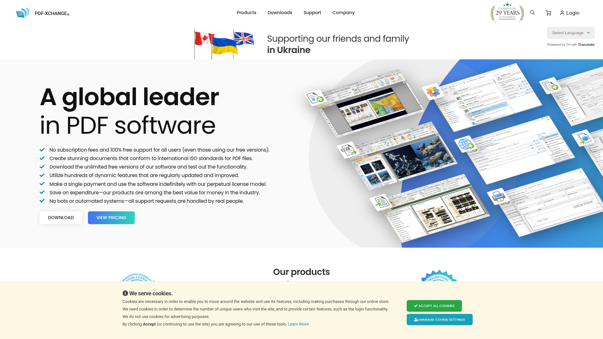 PDF-XChange Editor homepage